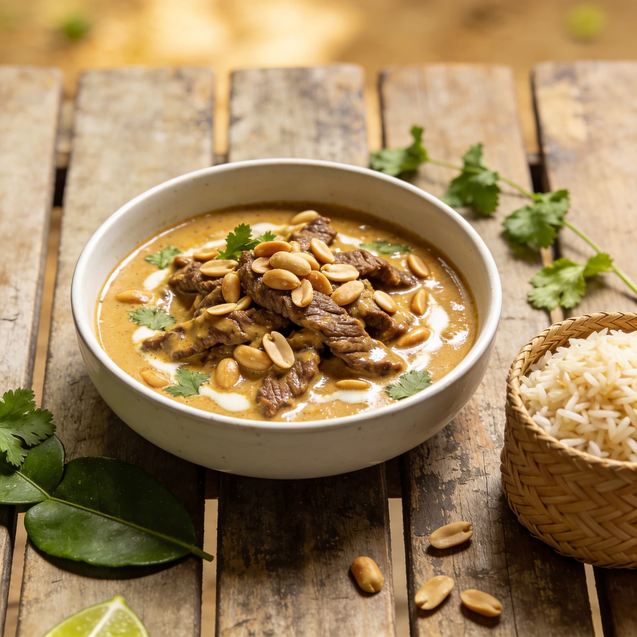 Erdnuss-Rindfleisch-Curry mit Kokos