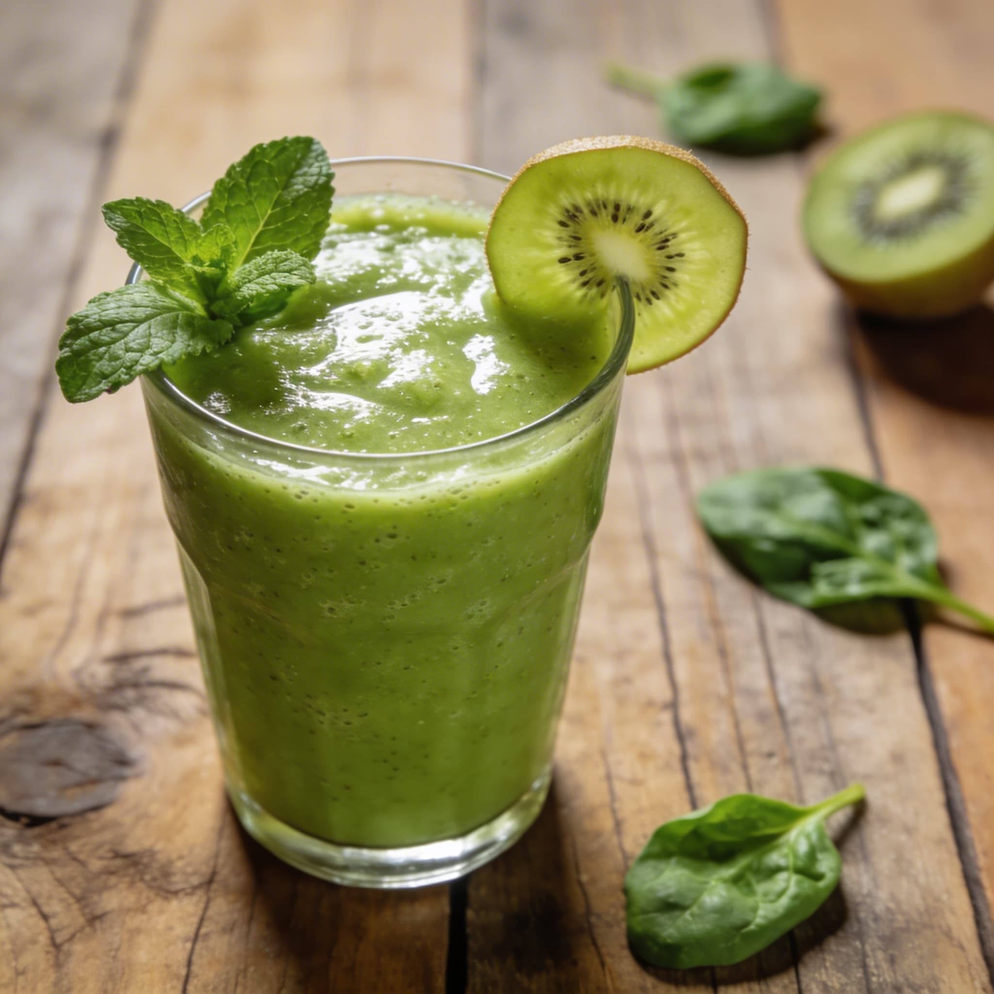 Grüner Smoothie mit Kiwi