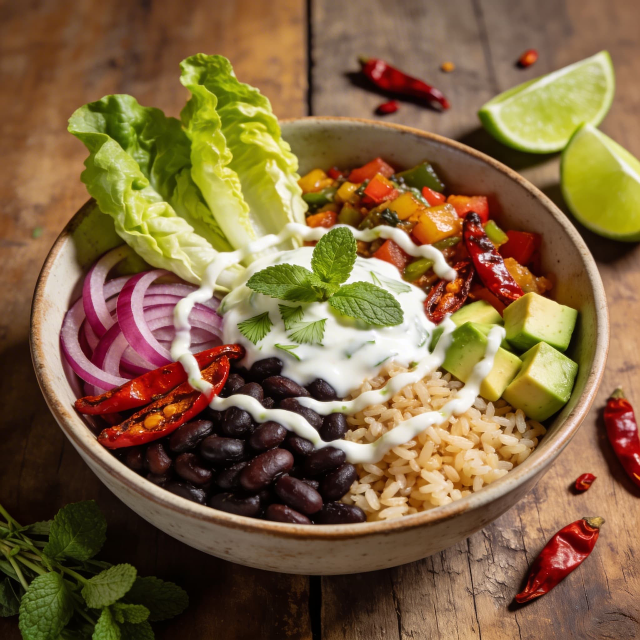 Mexikanische Bowl mit Bohnen