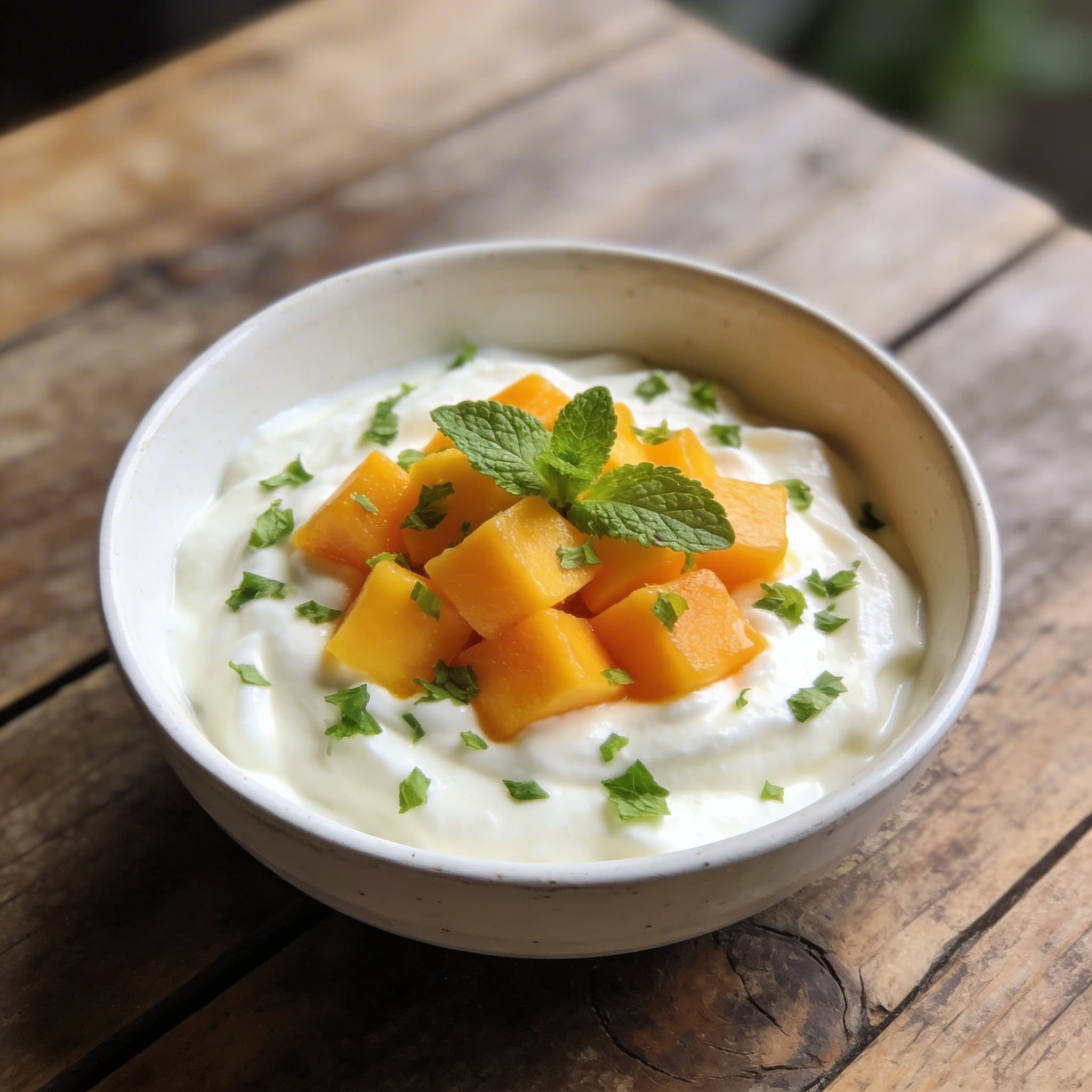 Cremiger Griechischer Joghurt mit Mango