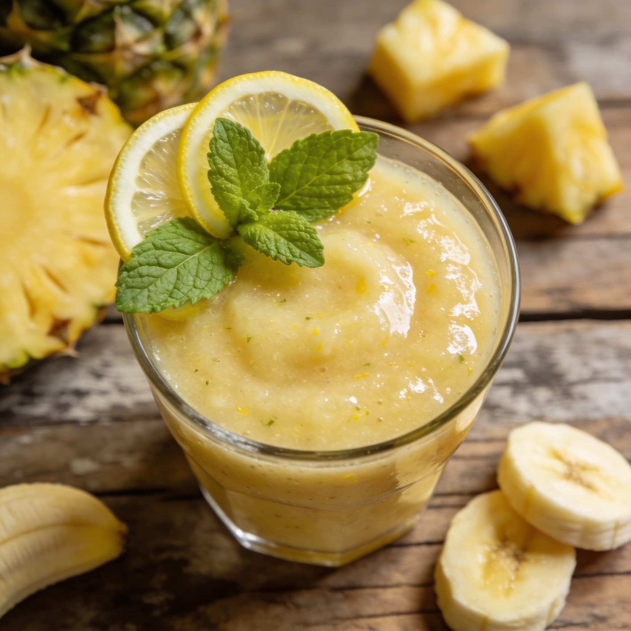 Frischer Ananas-Bananen-Cocktail