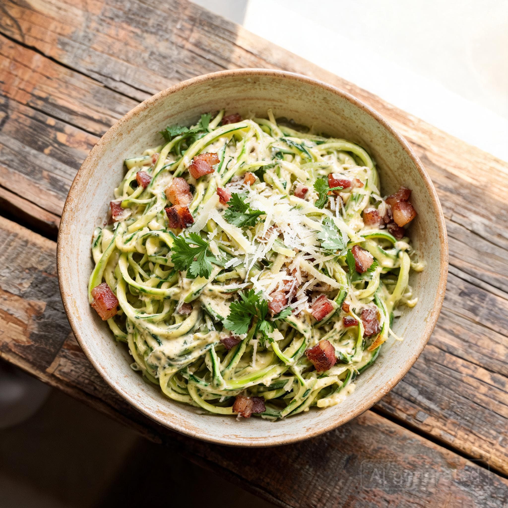 Herzhafte Low-Carb Speck-Zoodles
