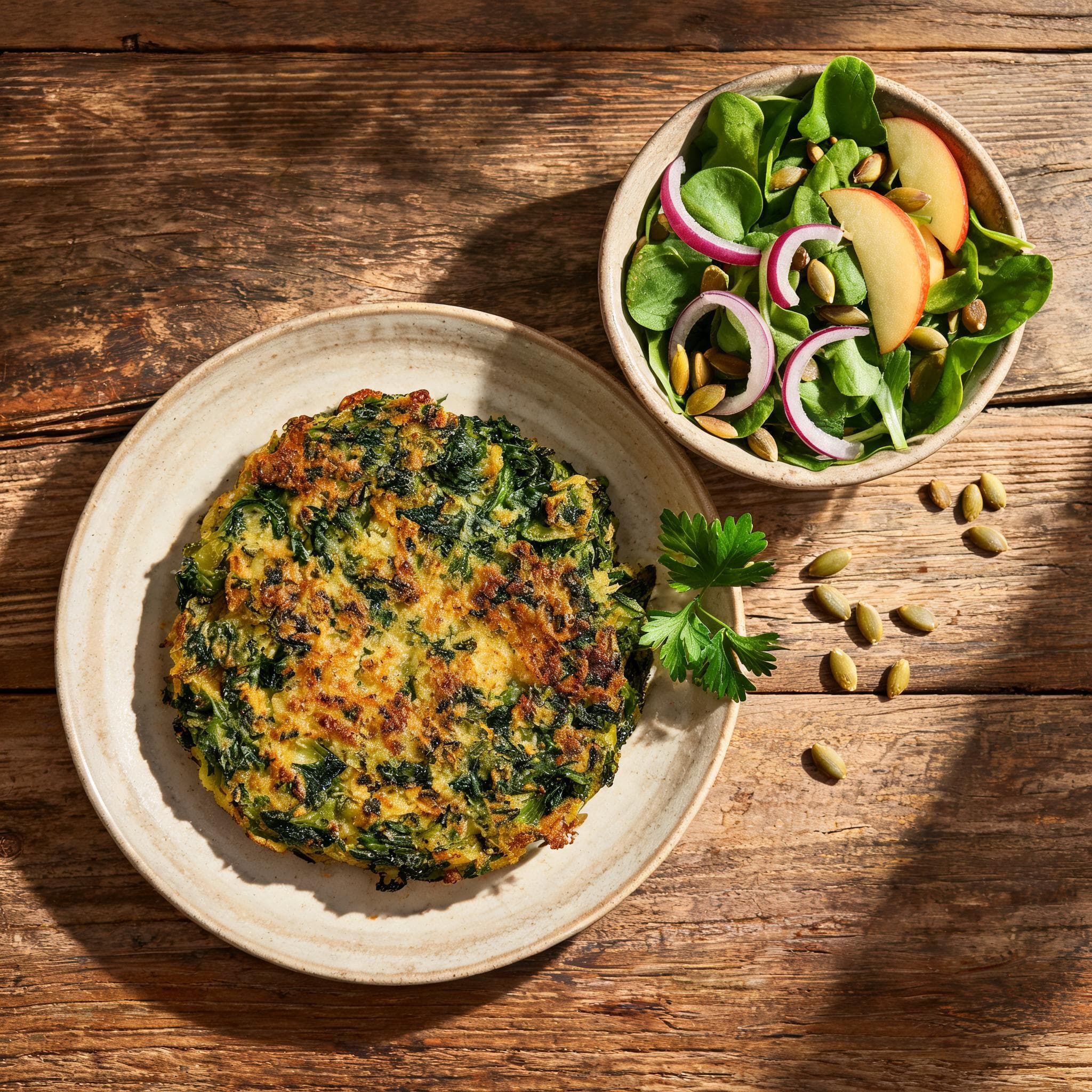 Vegan Kale Rösti with Lamb's Lettuce