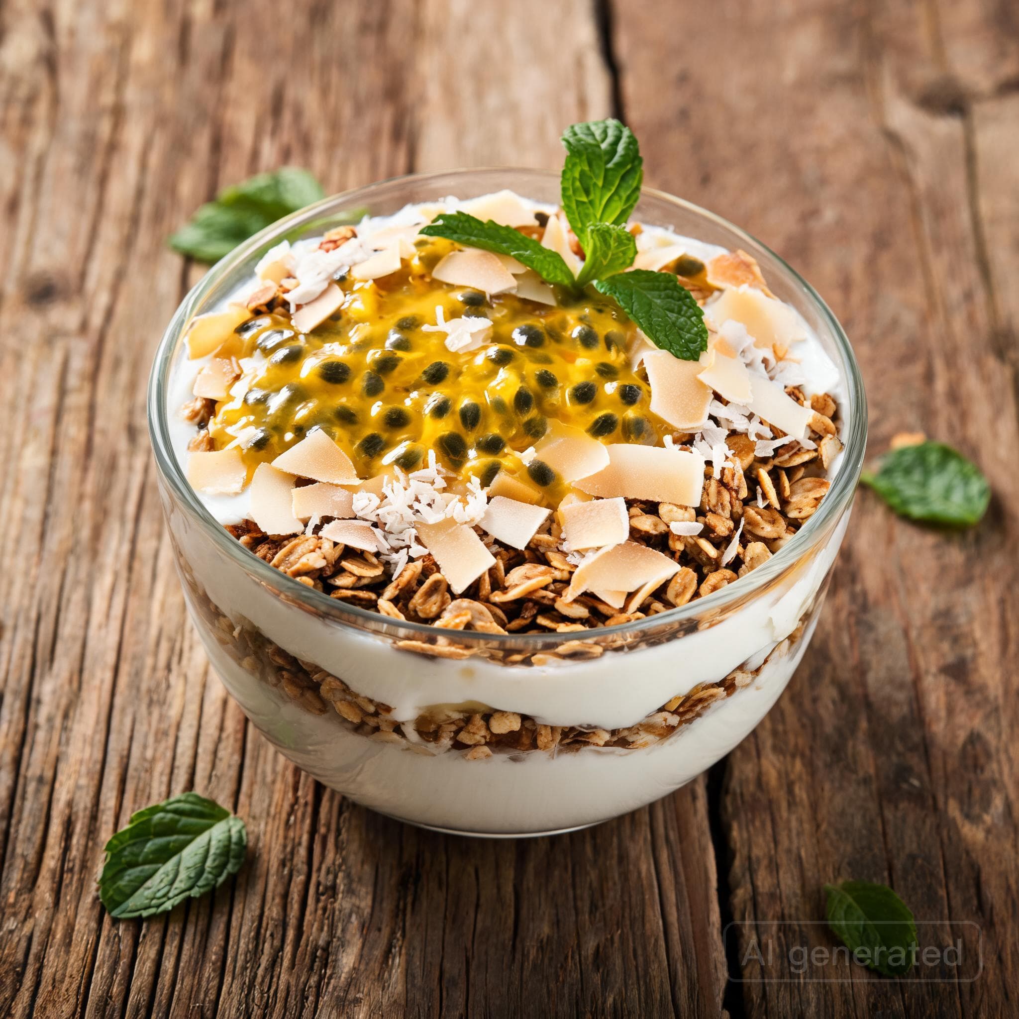 Maracuja-Joghurt mit Kokos-Crunch