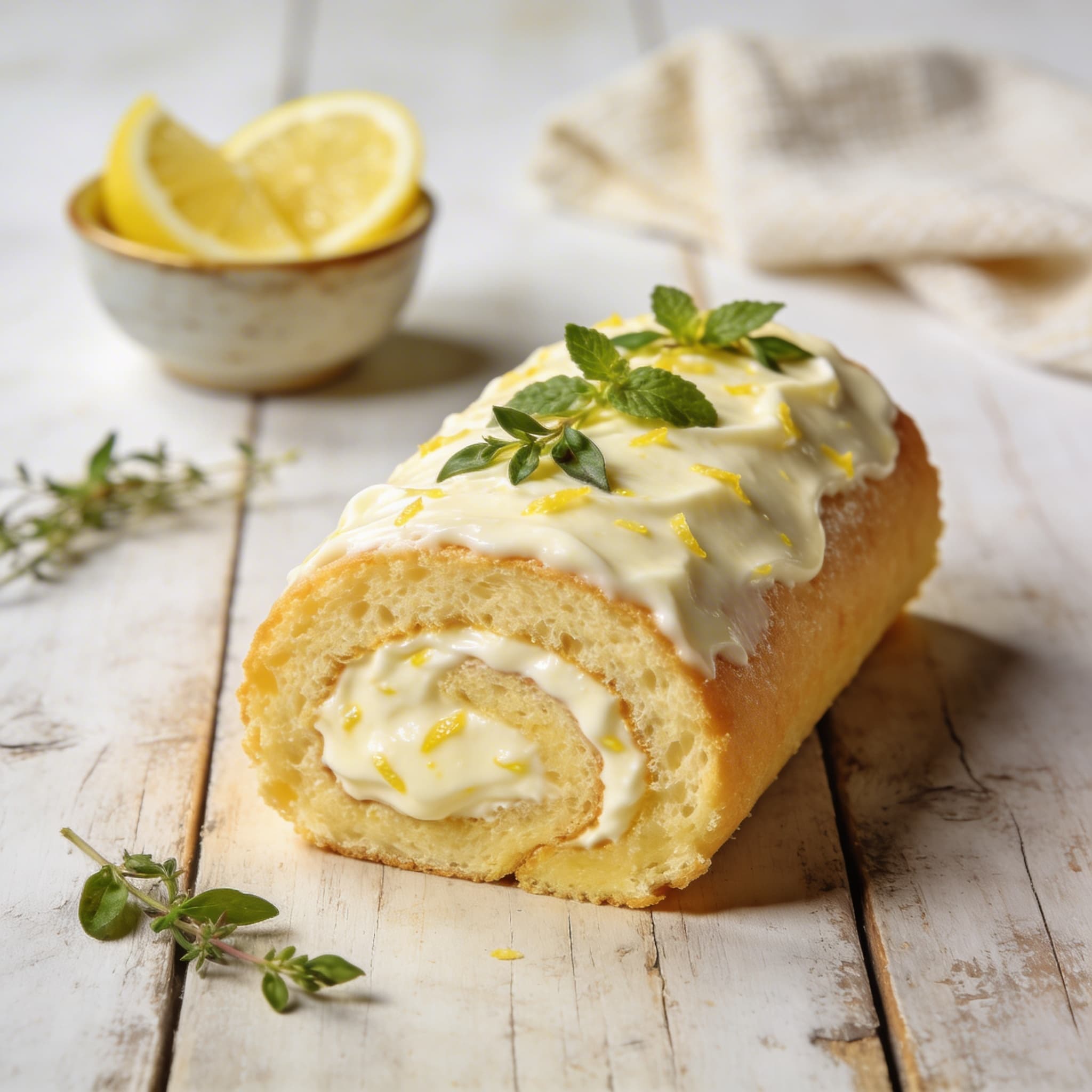 Erfrischende Joghurt-Zitronen-Rolle