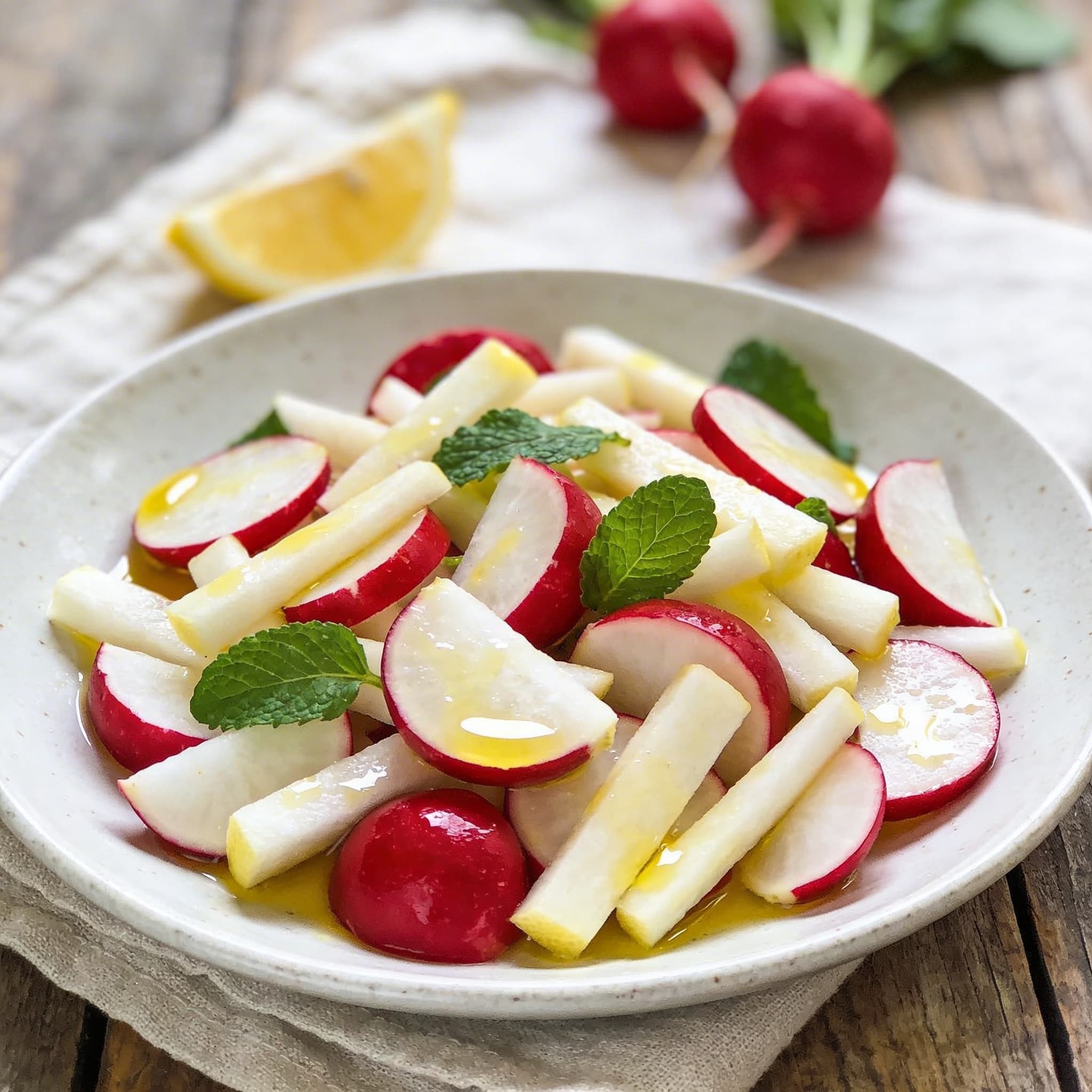 Frischer Radieschen-Salat an Zitronenbutter