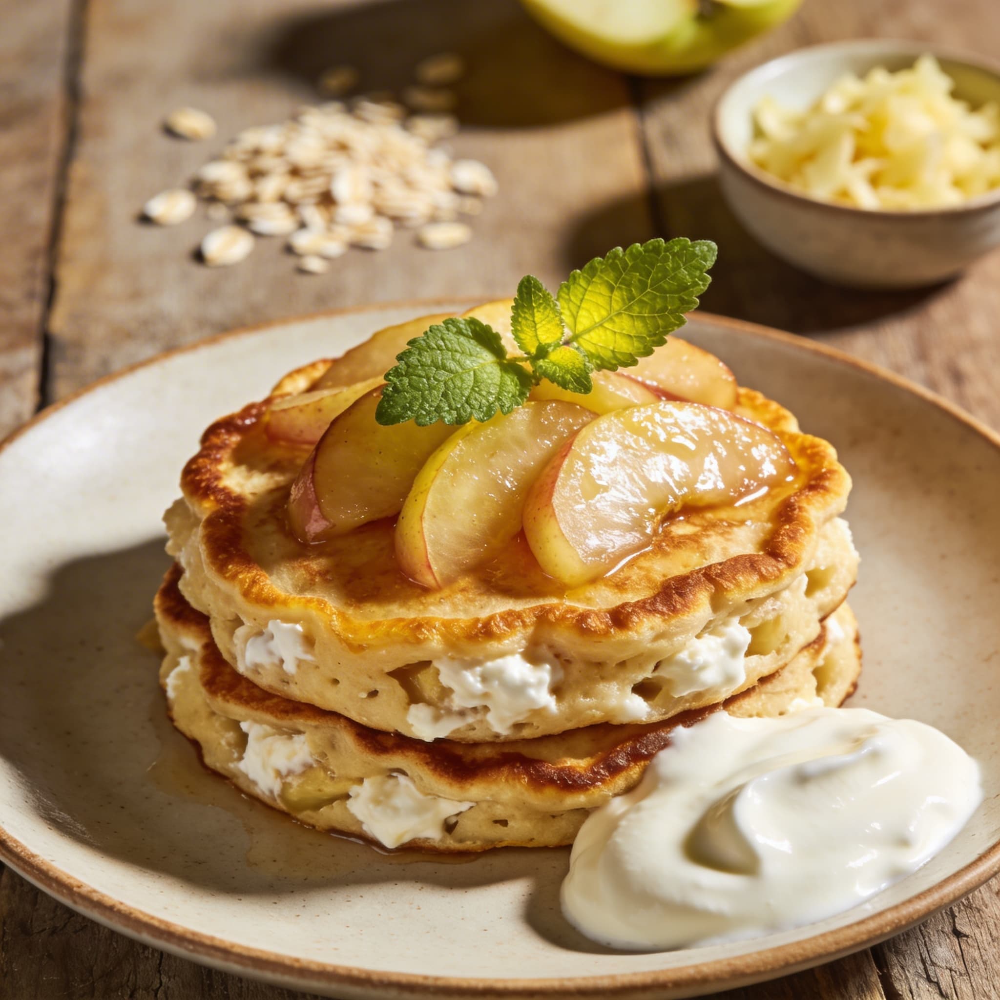 Fluffige Apfel-Quark-Pfannkuchen