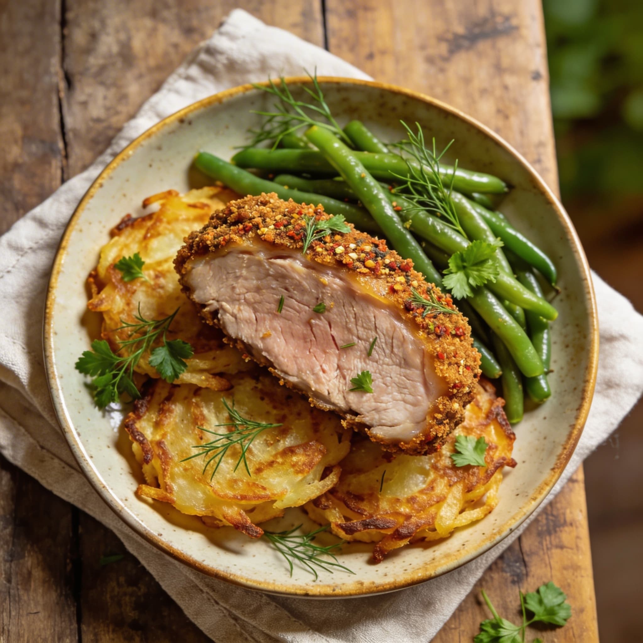 Schweinefilet in Senf-Kräuterkruste