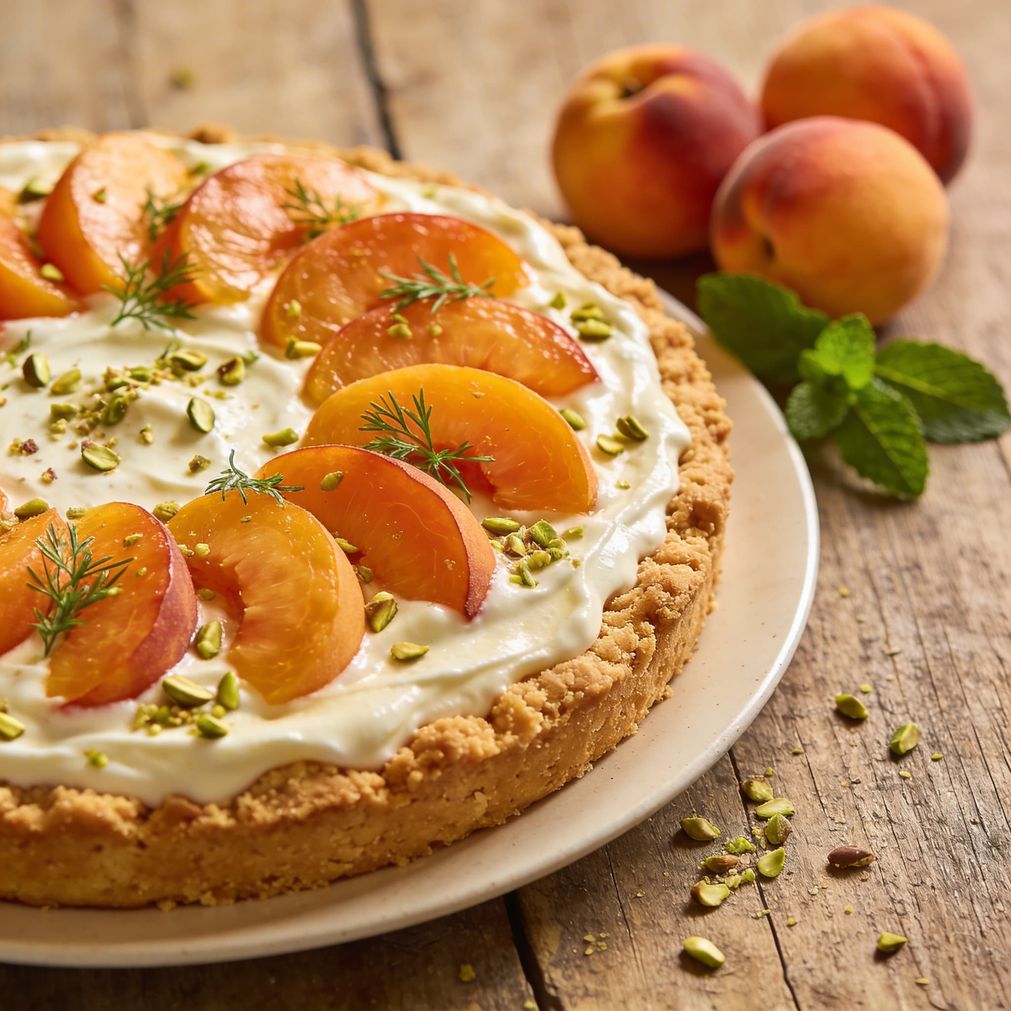 Frische Pfirsich-Joghurt-Torte