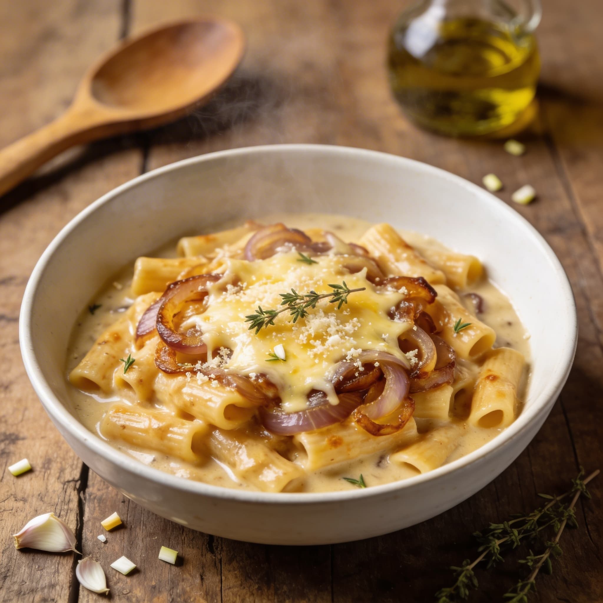 Cremige Zwiebelsuppen-Pasta