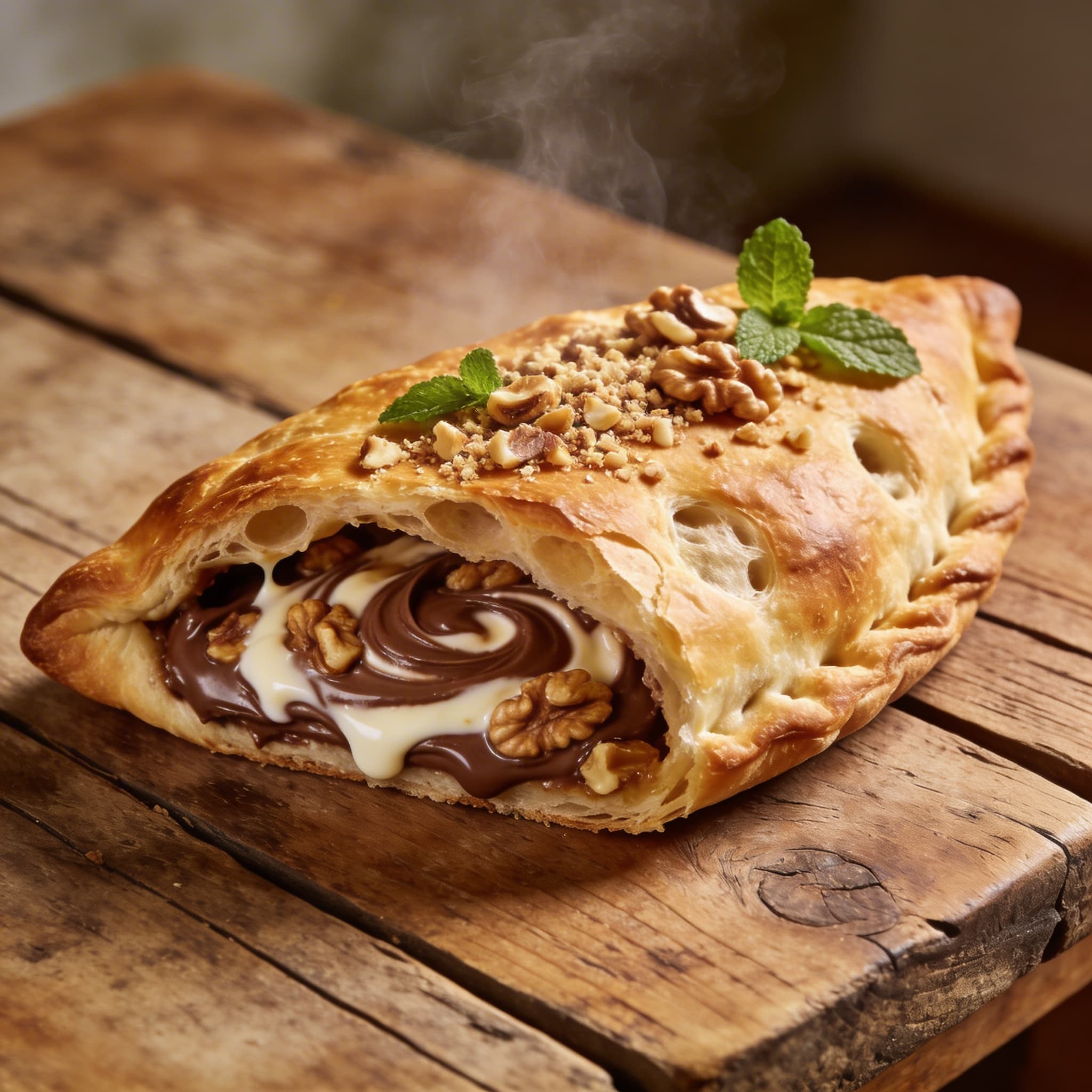 Knusprige Nutella-Walnuss-Calzone