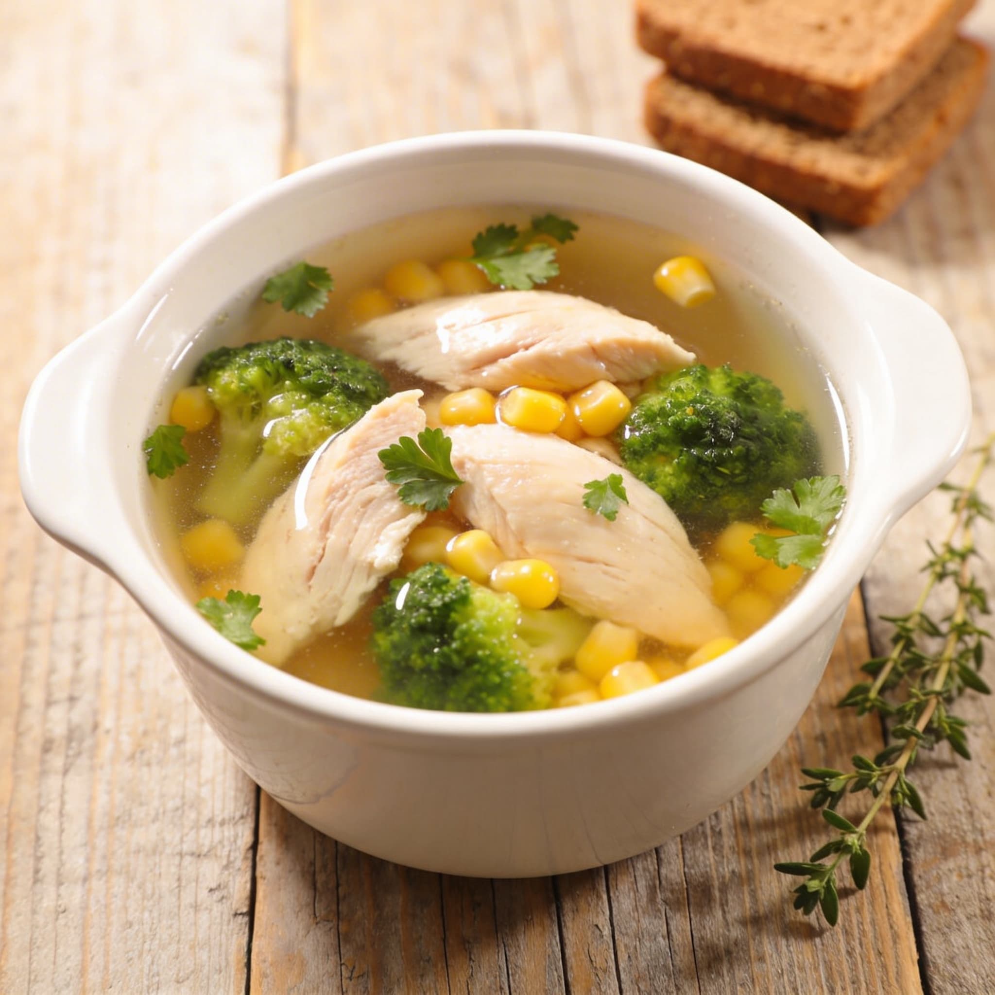 Leichte Hühnersuppe mit Gemüse