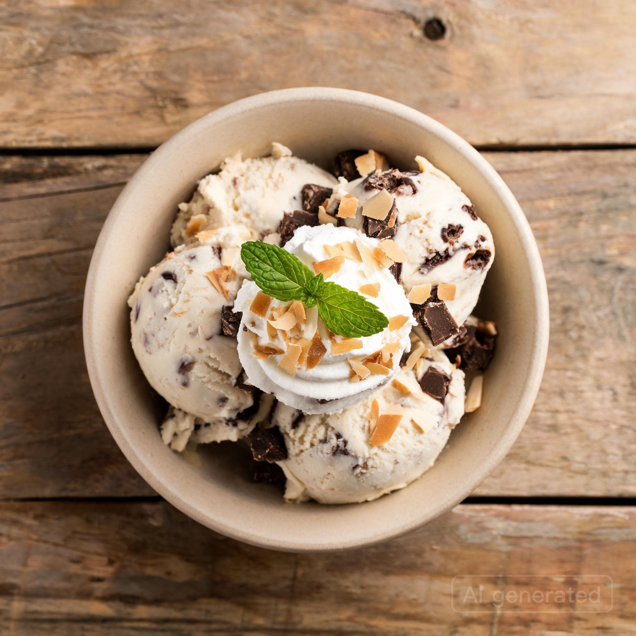 Selbstgemachtes Kokos-Schokoladen-Eis