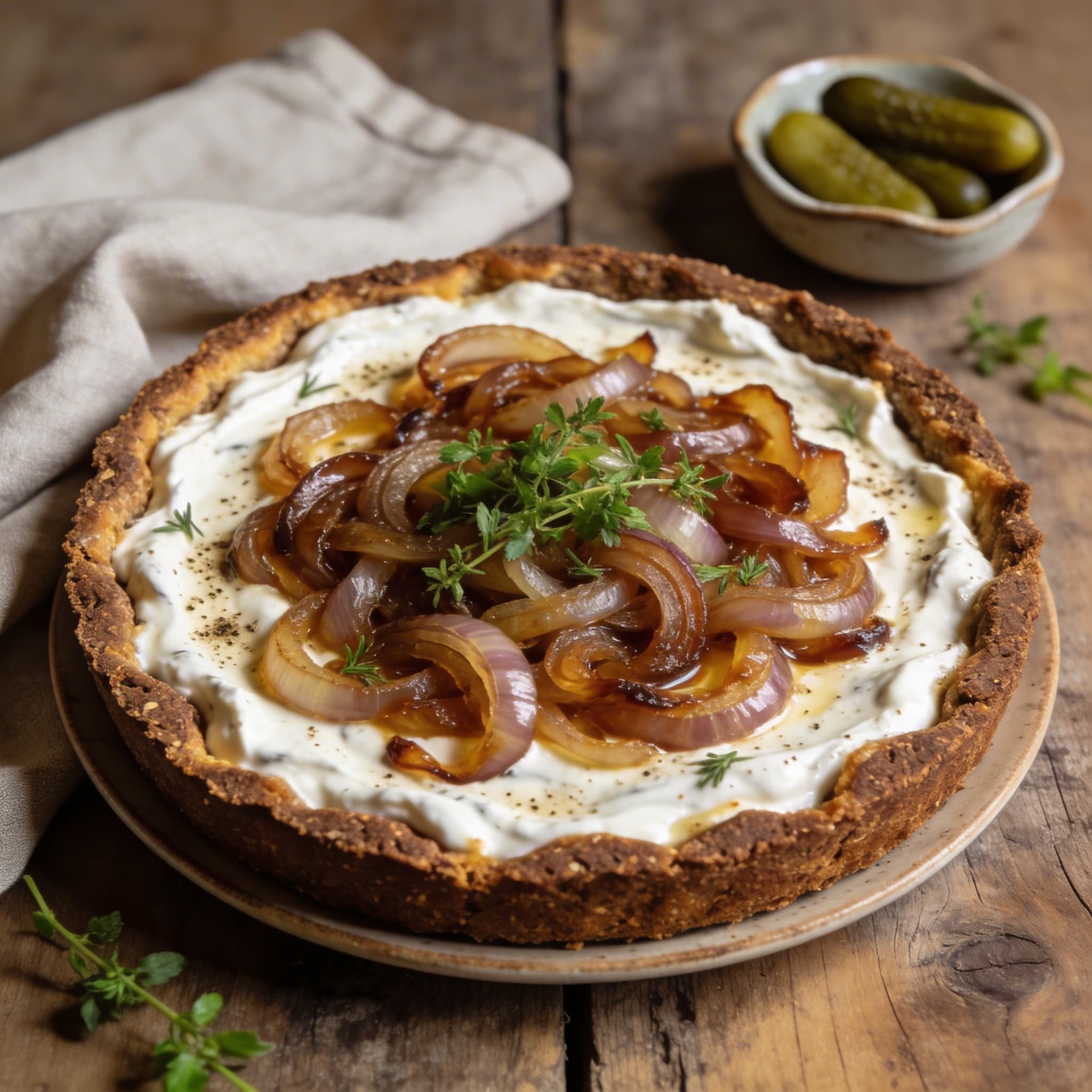 Herzhafter Roggen-Zwiebelkuchen