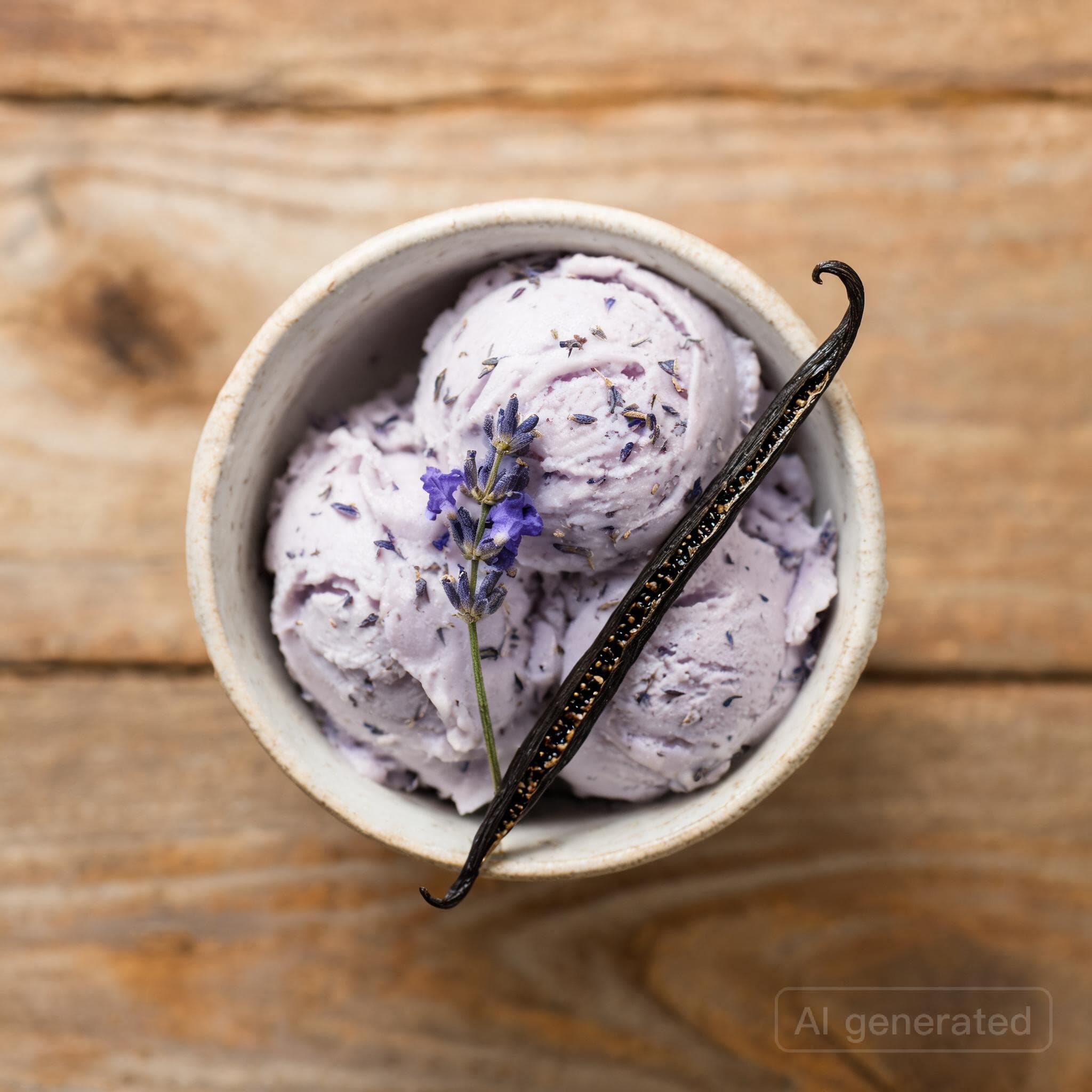 Aromatisches Lavendeleis ohne Eismaschine
