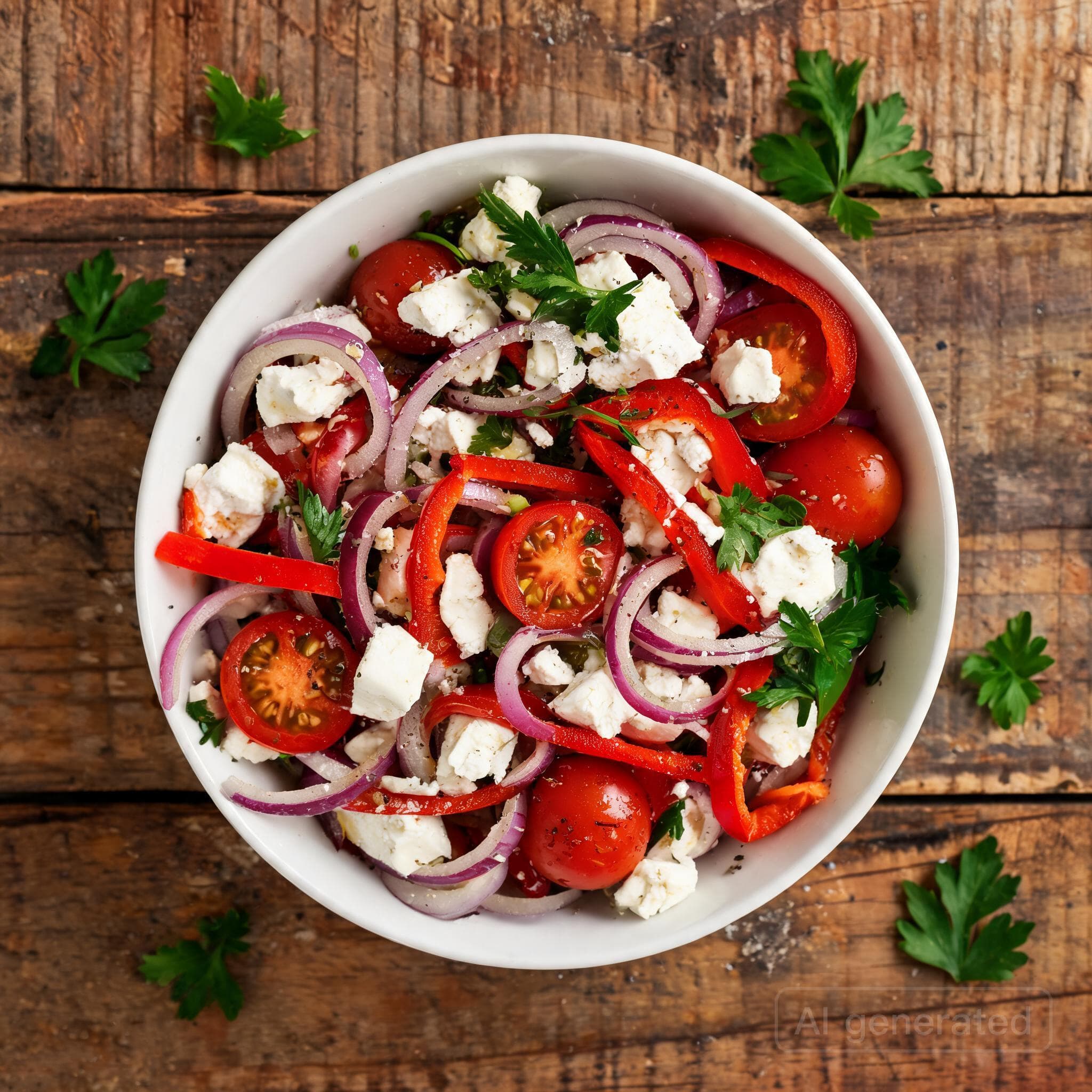 Frischer Tomatensalat mit Feta