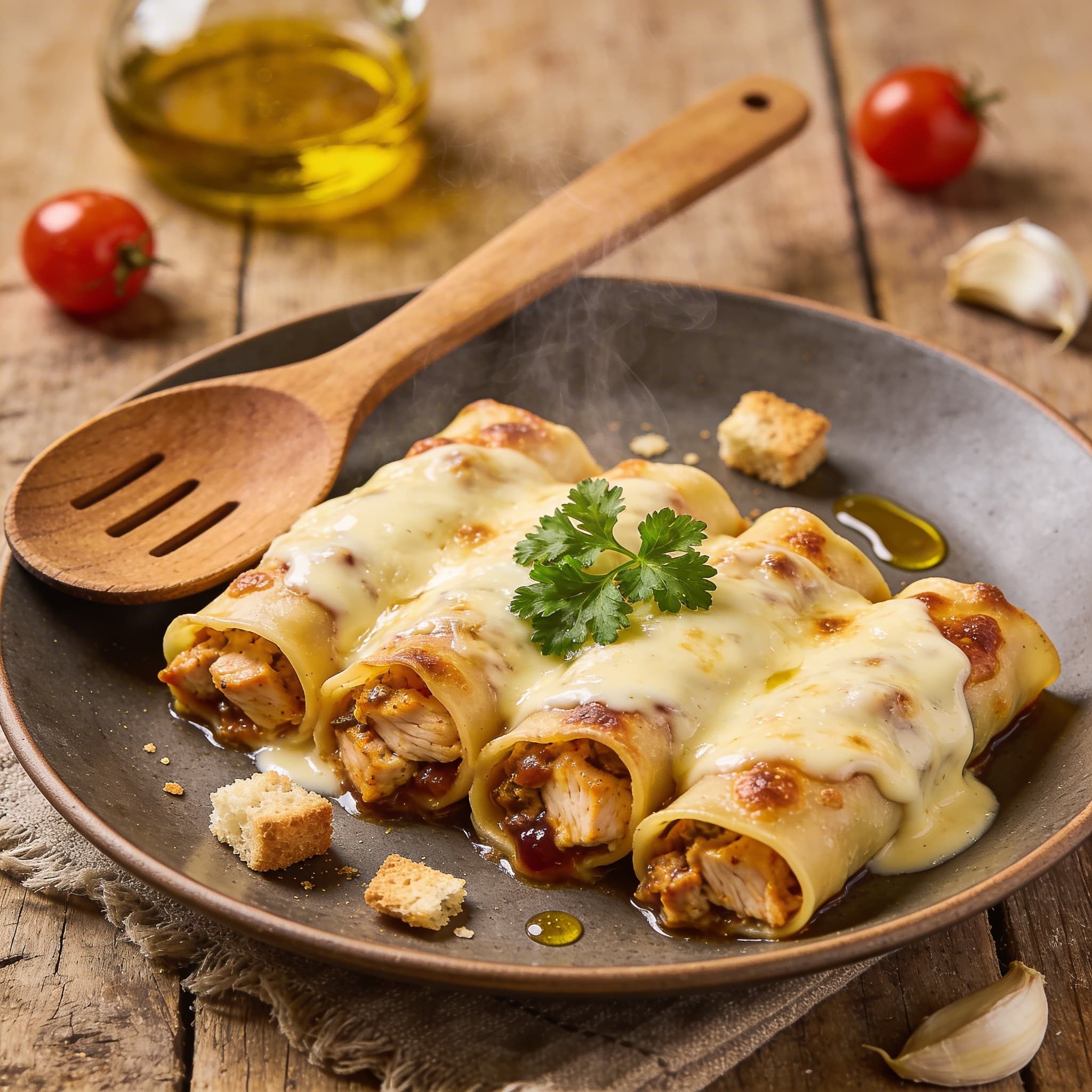 Überbackene Hähnchen-Cannelloni