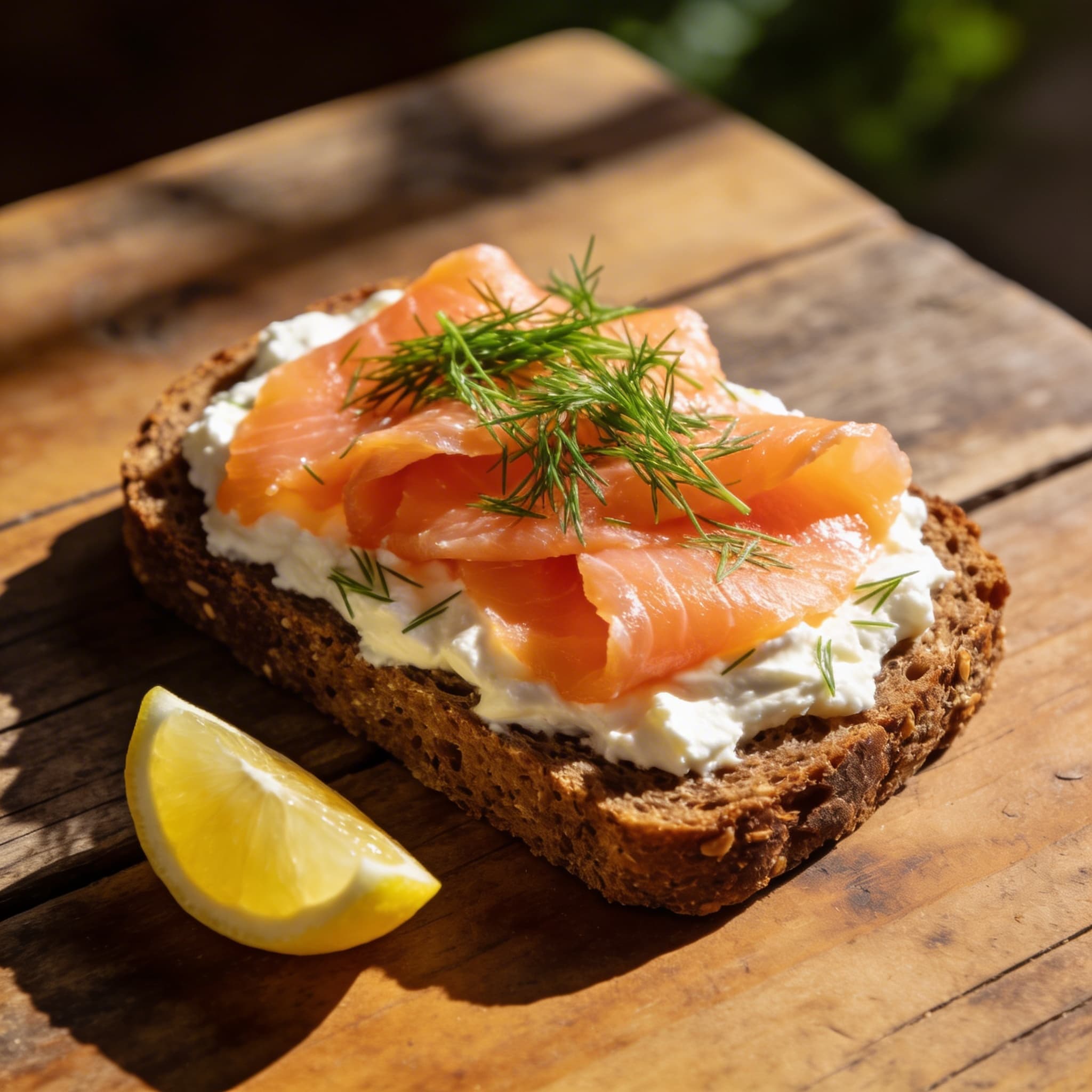 Lachsbrot mit feinem Dill