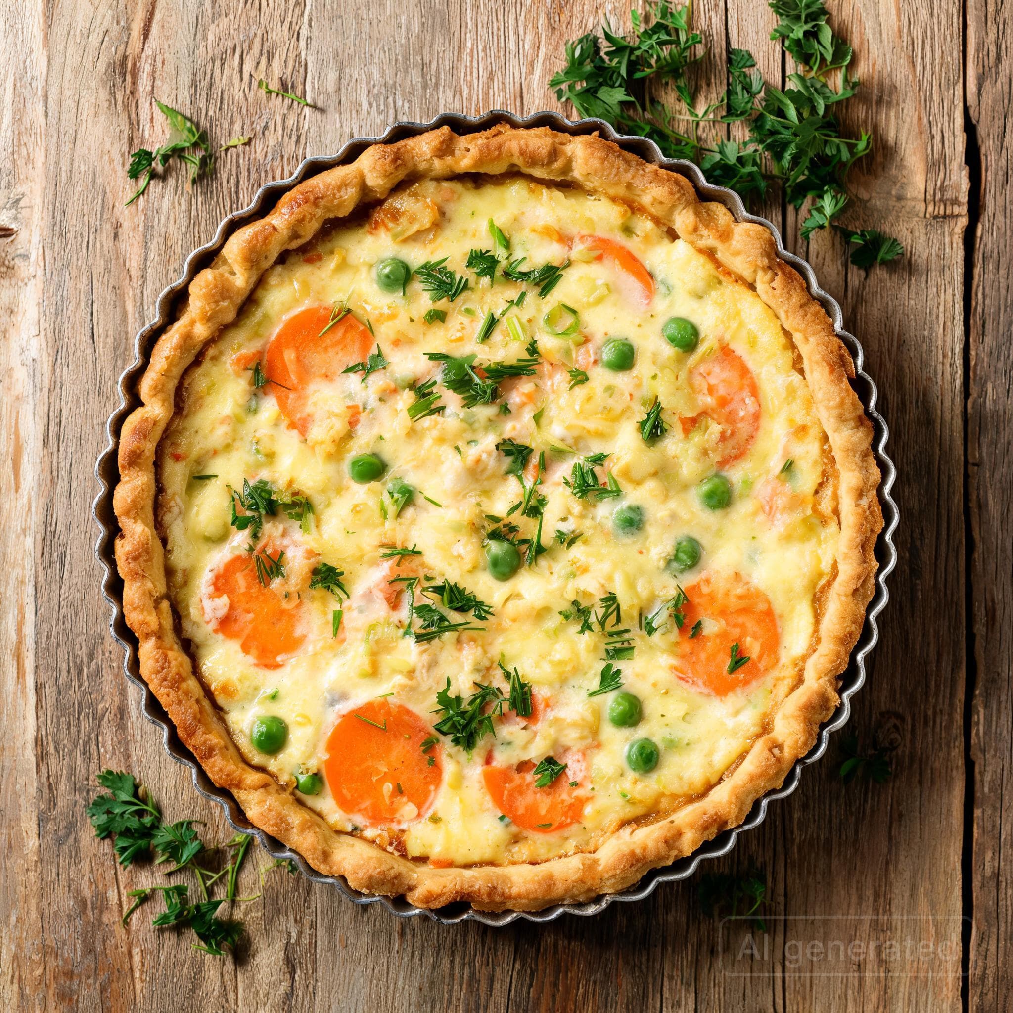 Cremige Erbsen-Möhren-Quiche
