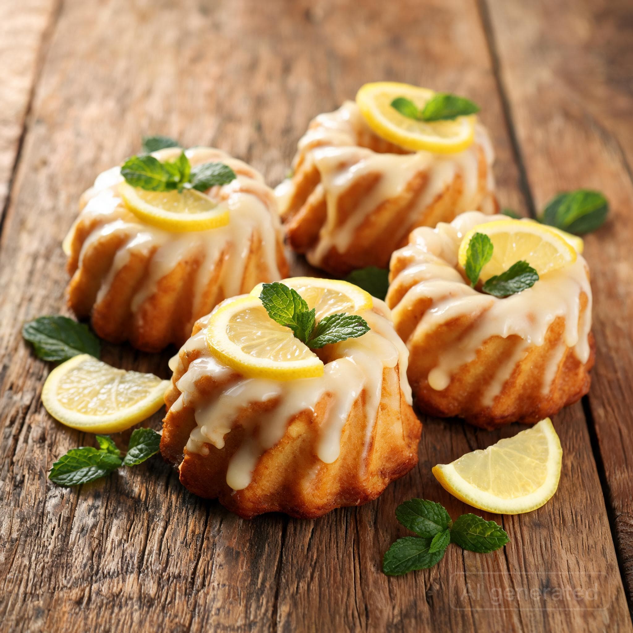 Zitronige Buttermilch-Gugls mit Guss