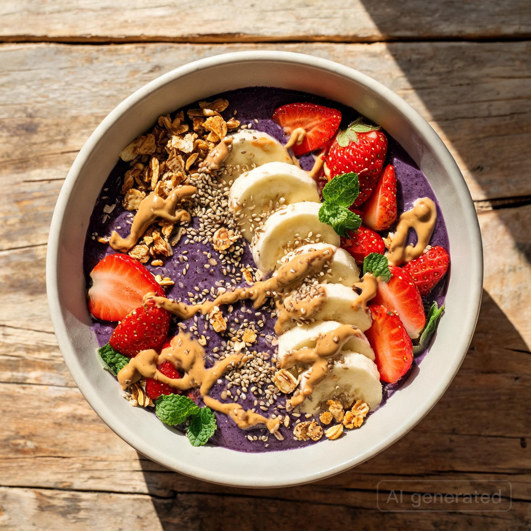Fruchtige Açaí-Bowl mit Hanfsamen