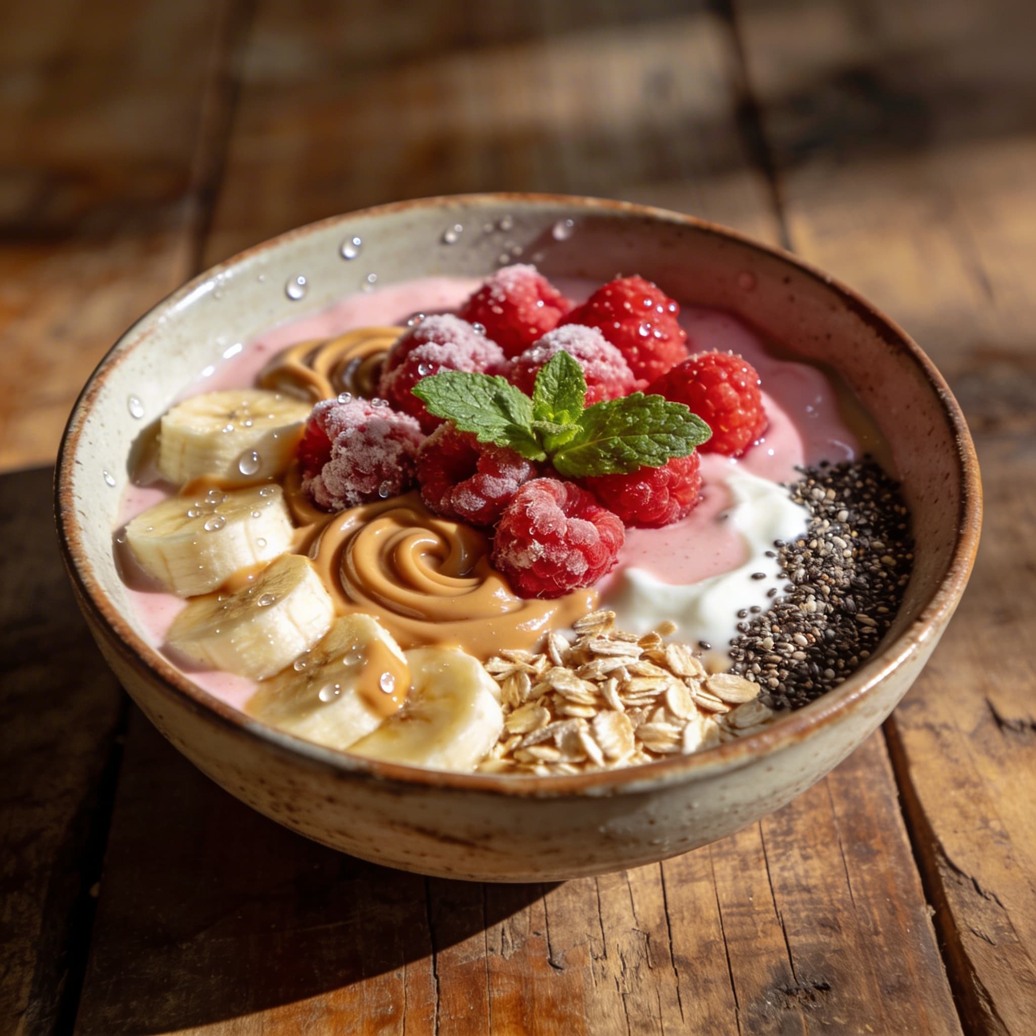 Beeren-Frühstücksbowl mit Mandeln