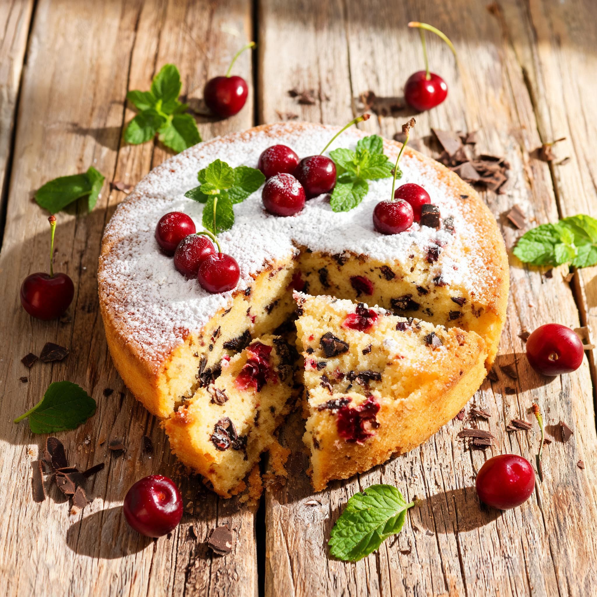 Saftiger Kirsch-Stracciatella-Kuchen