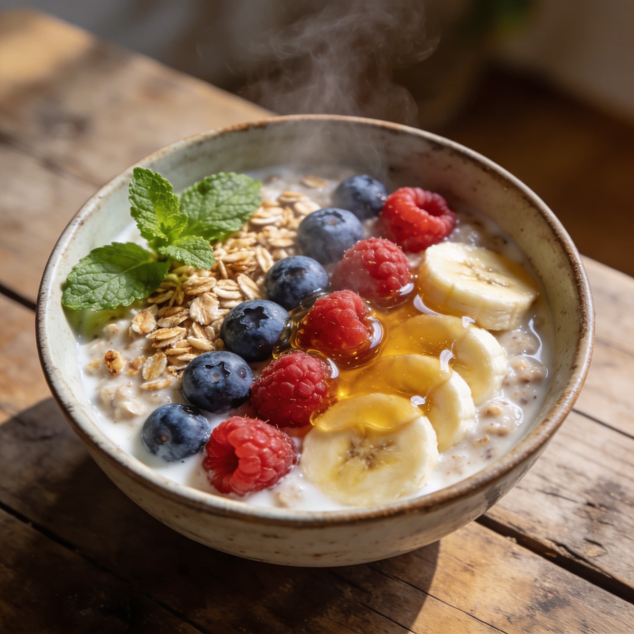 Veganer Beeren-Bananen-Porridge