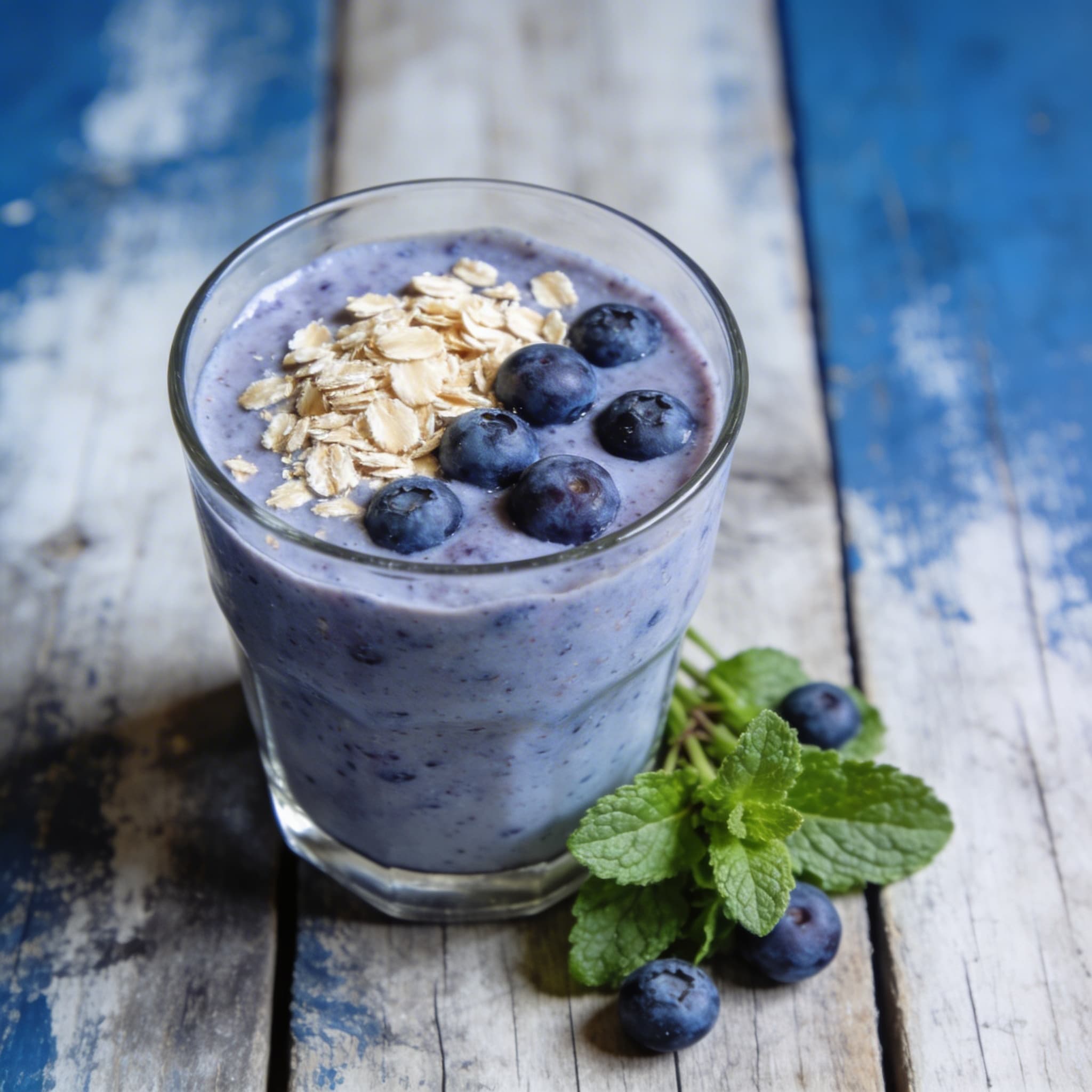 Cremiger Blaubeeren-Smoothie mit Hafer