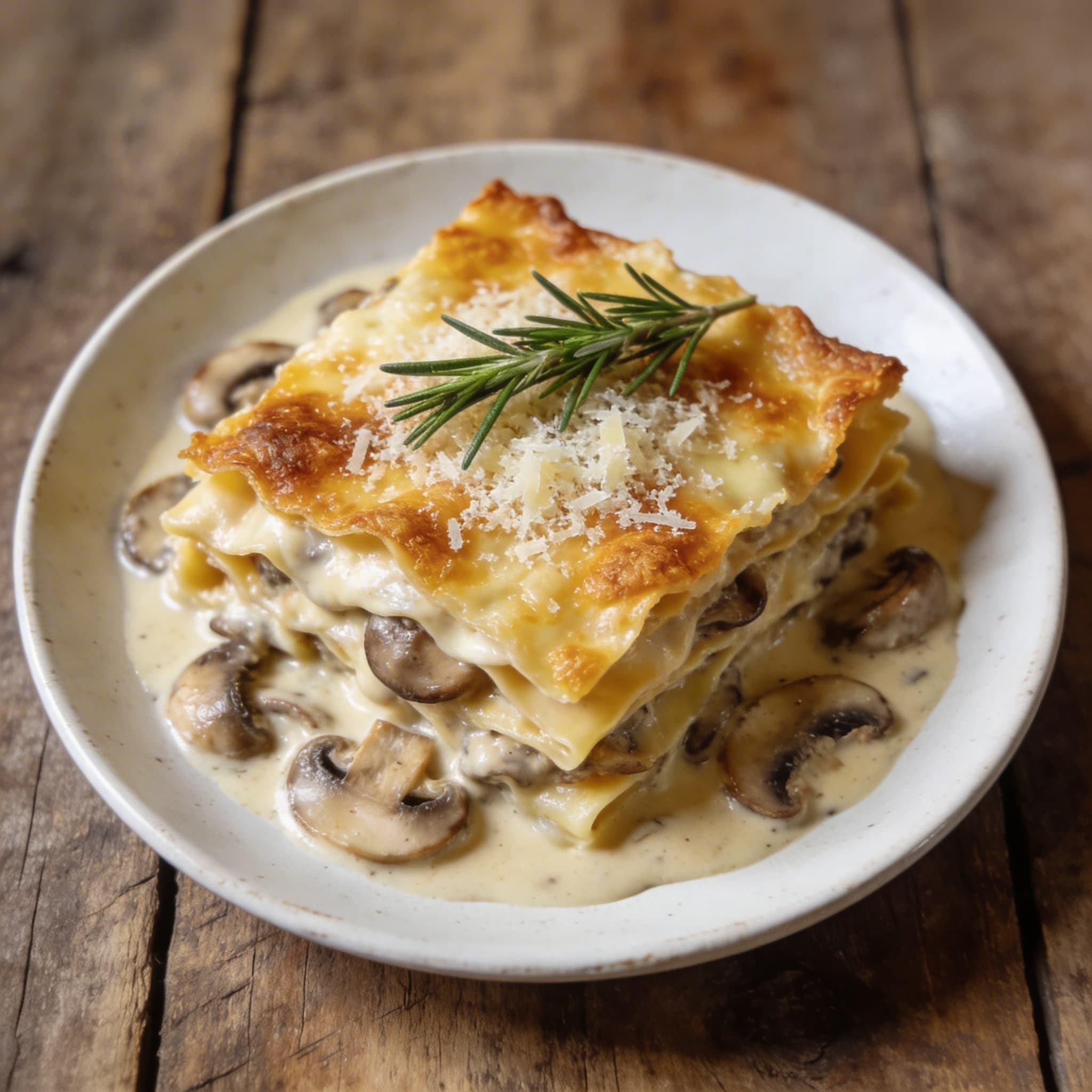 Cremige Champignon-Lasagne