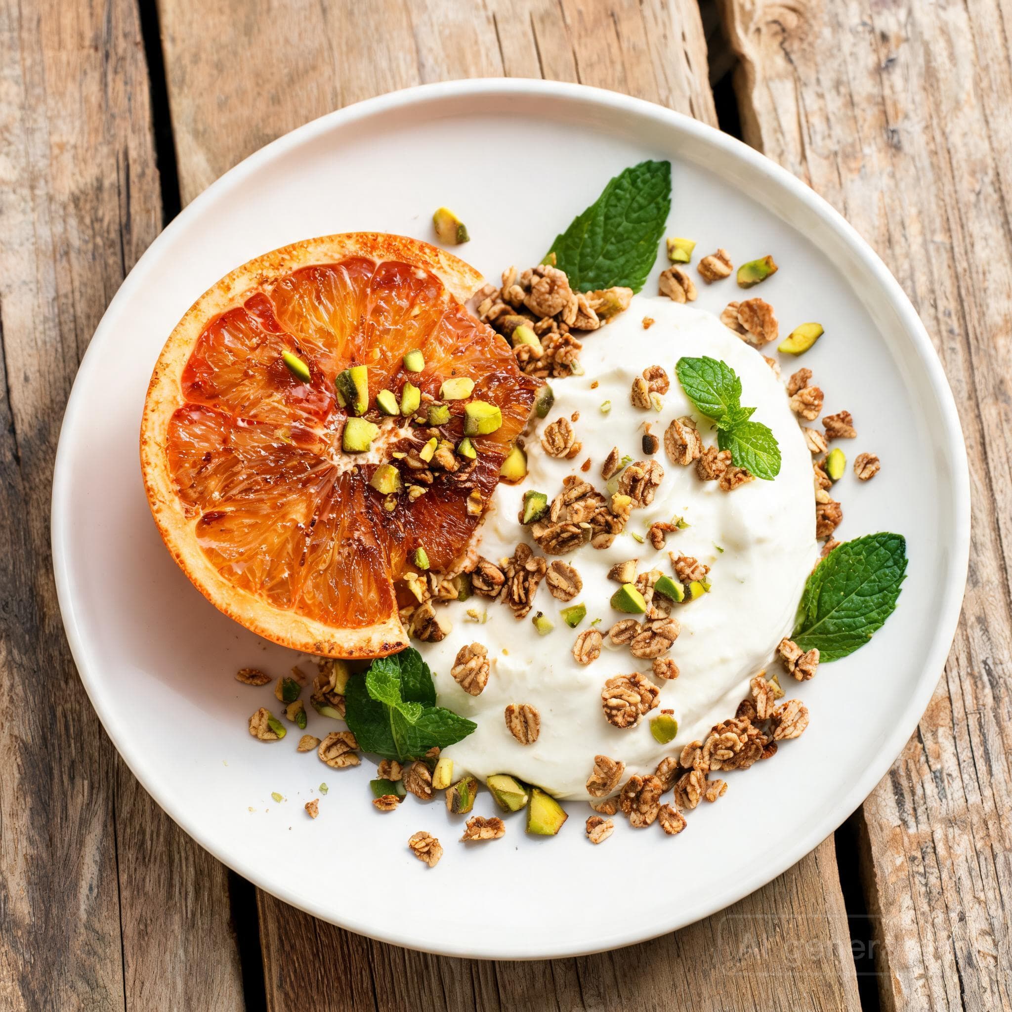 Karamellisierte Grapefruit mit Granola