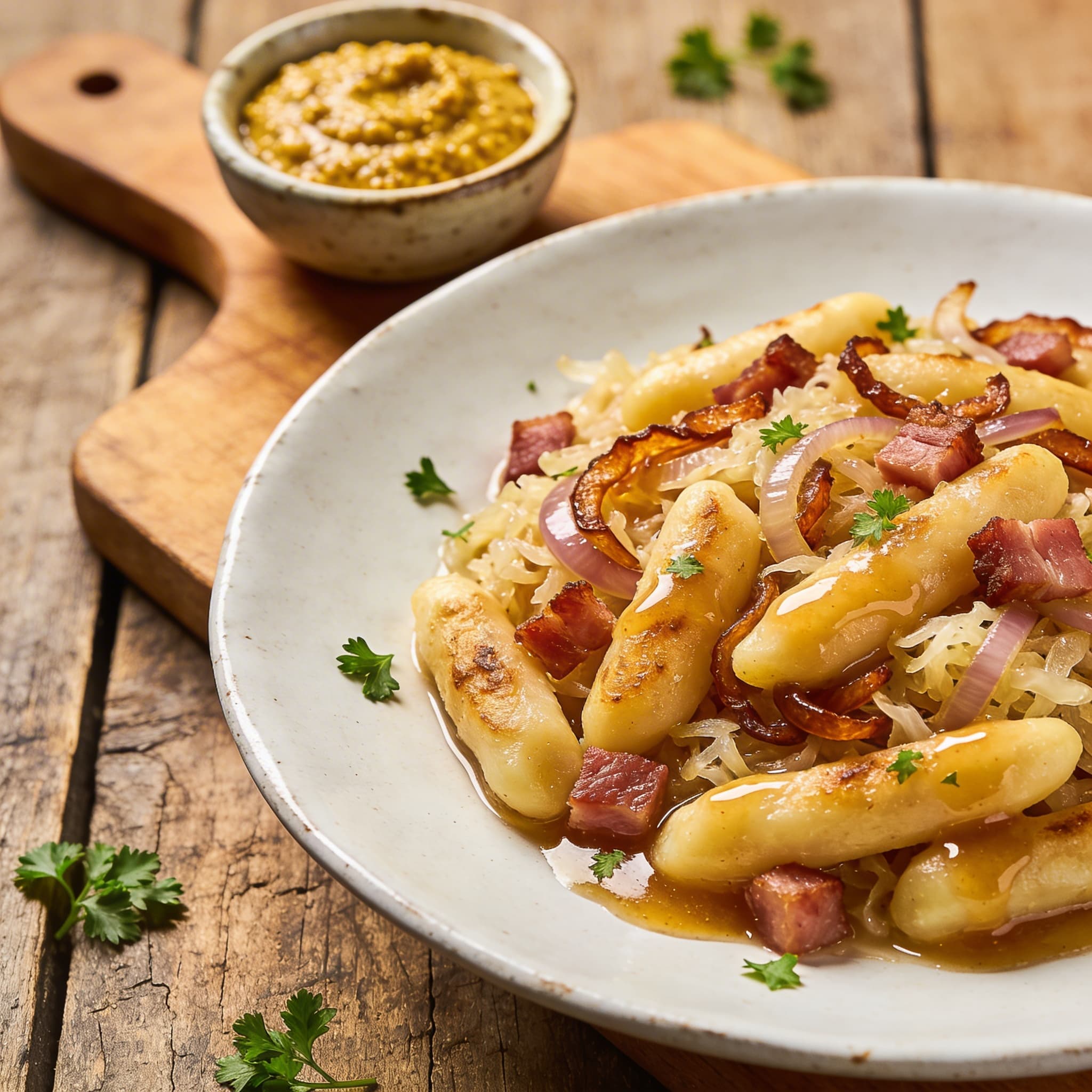 Deftige Schupfnudeln mit Sauerkraut