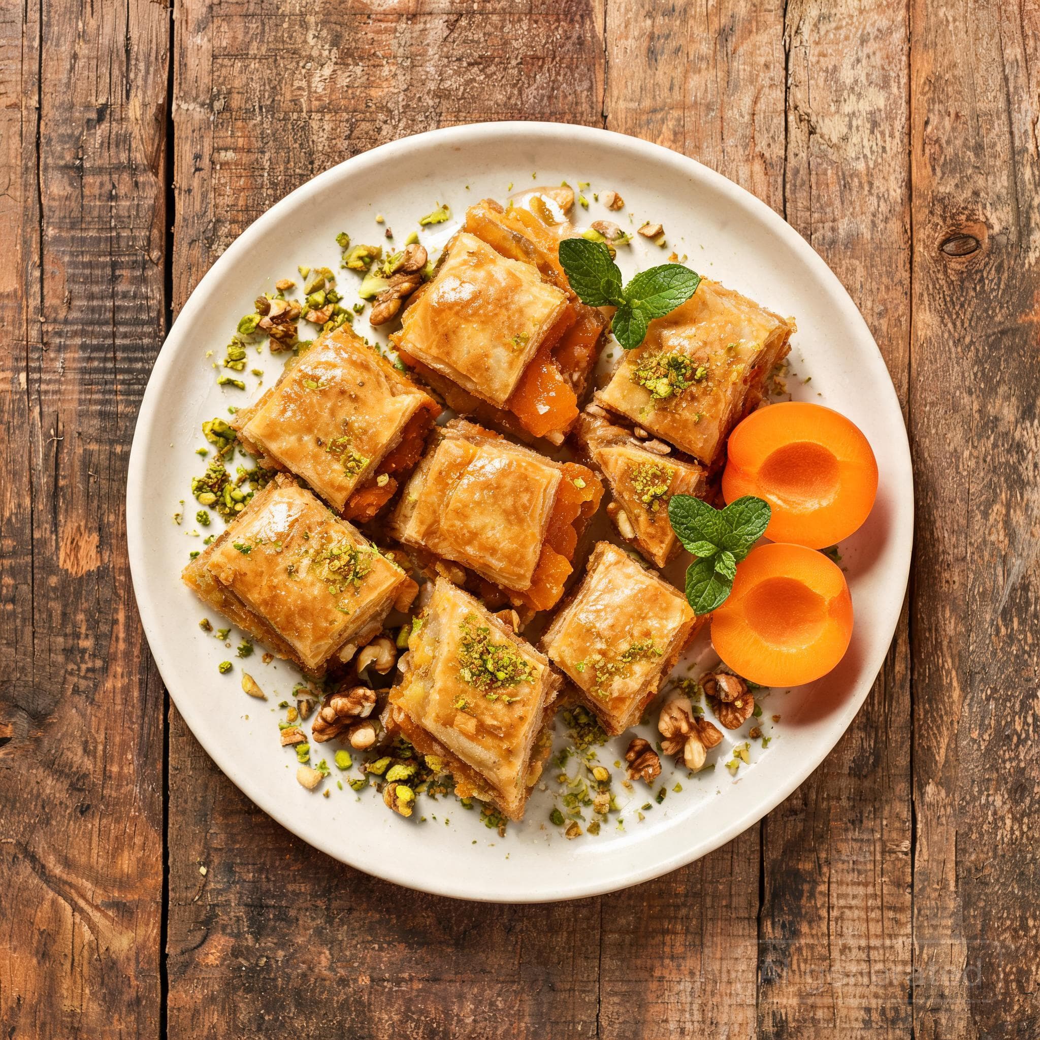 Knuspriges Baklava mit Aprikosen