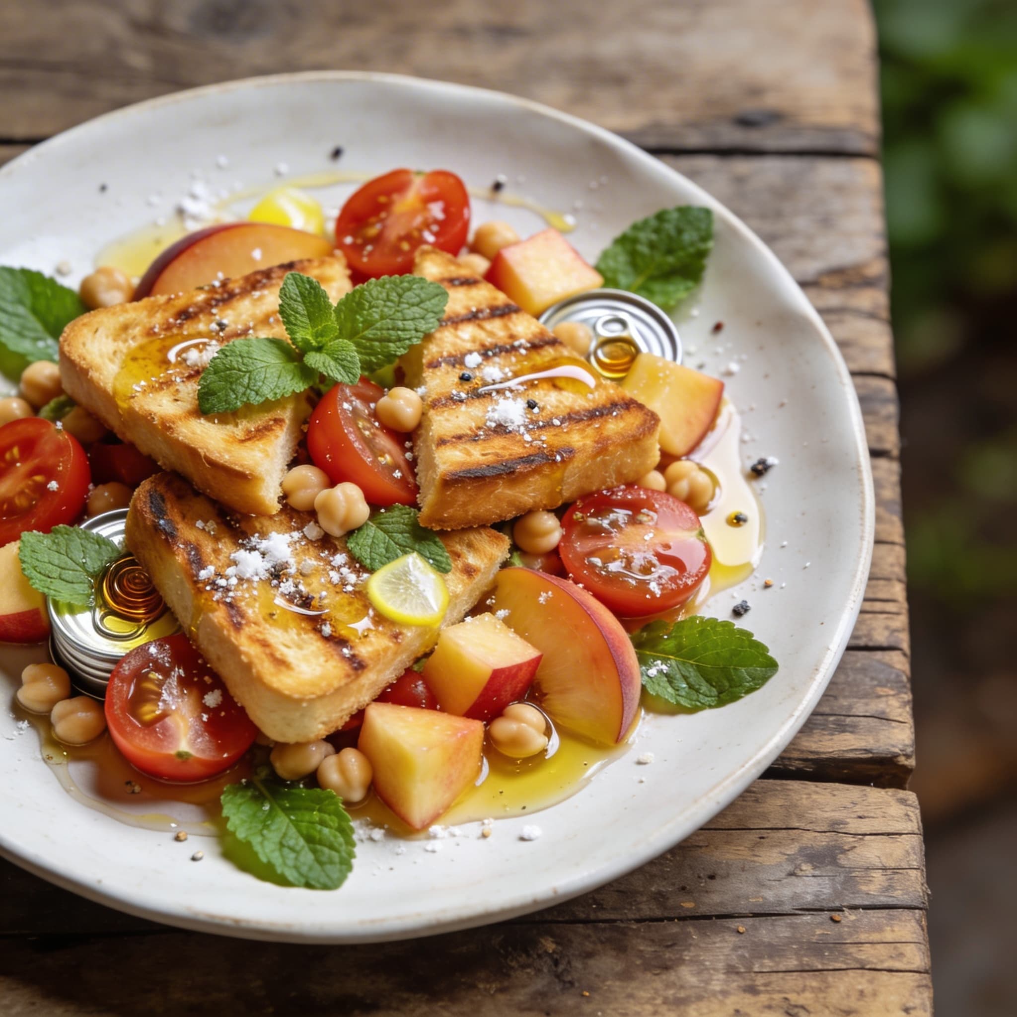 Nektarinen-Tomaten-Salat mit Grillkäse
