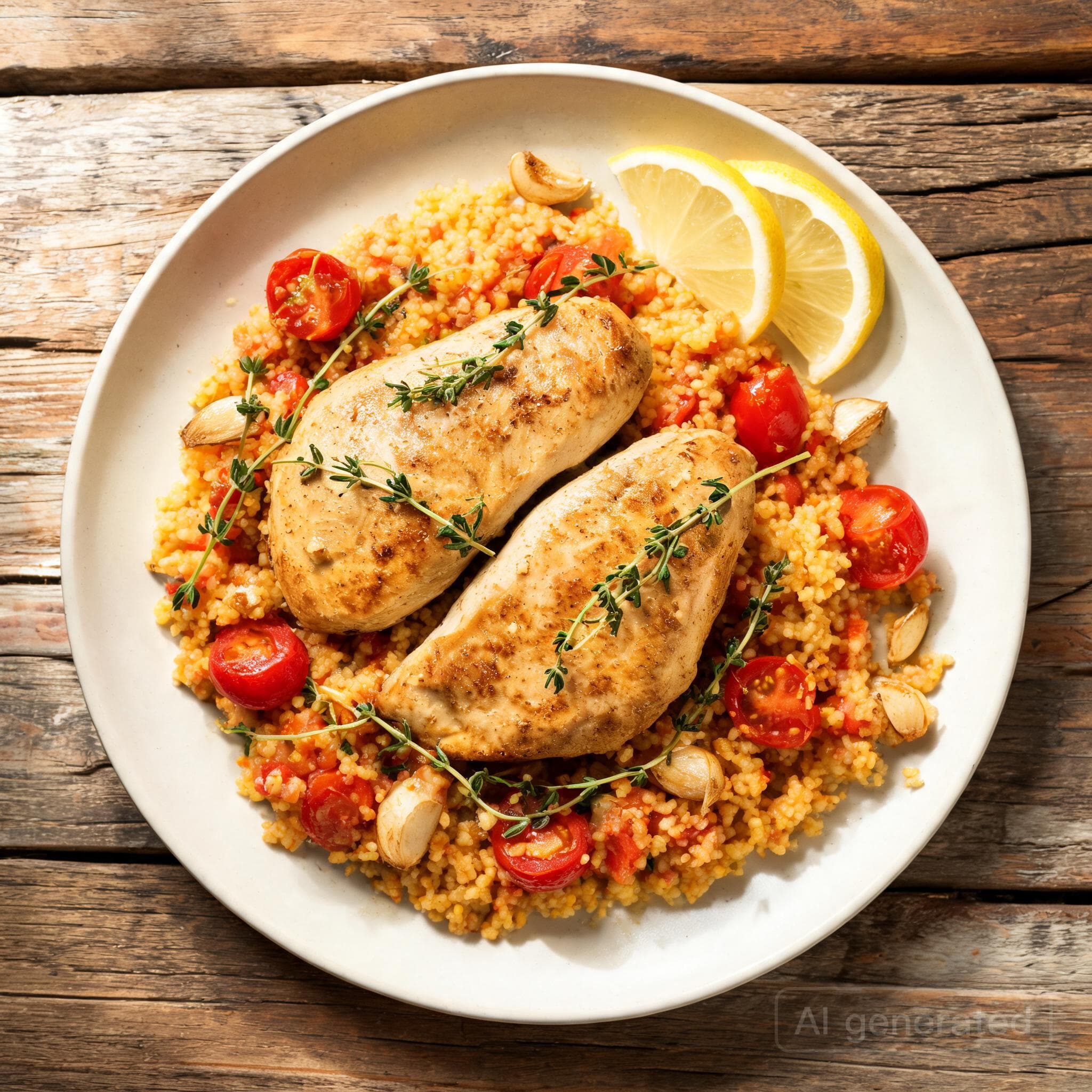 Zitronen-Thymian-Hähnchen mit Couscous
