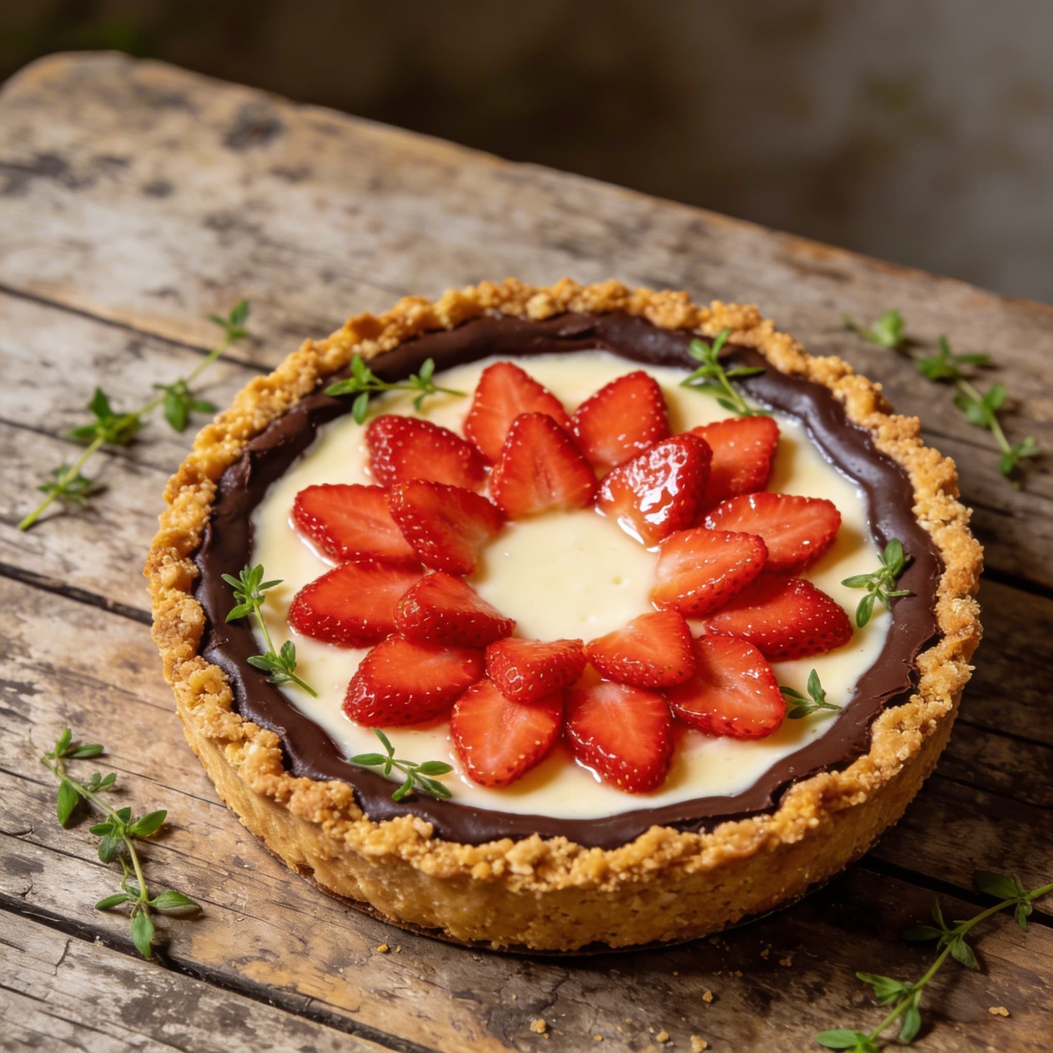 Erdbeer-Panna-cotta-Tarte