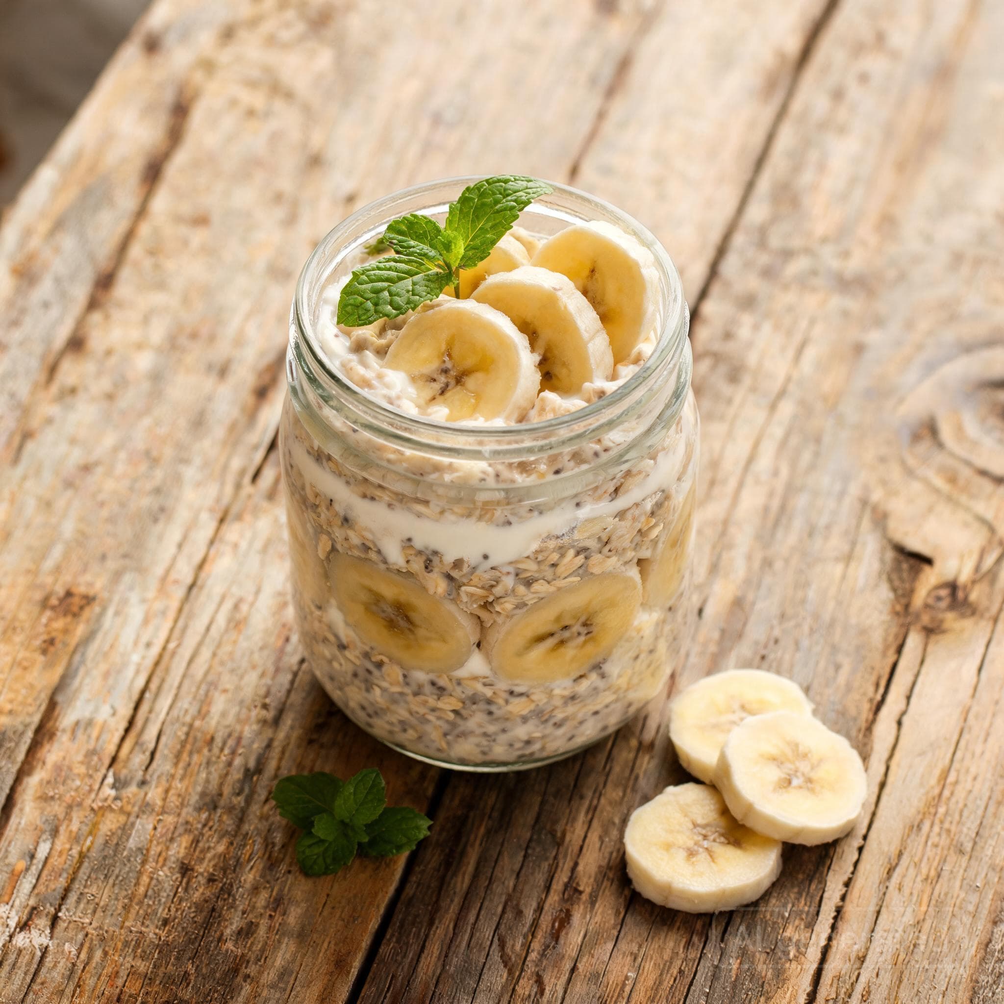 Bananen-Pudding Overnight Oats