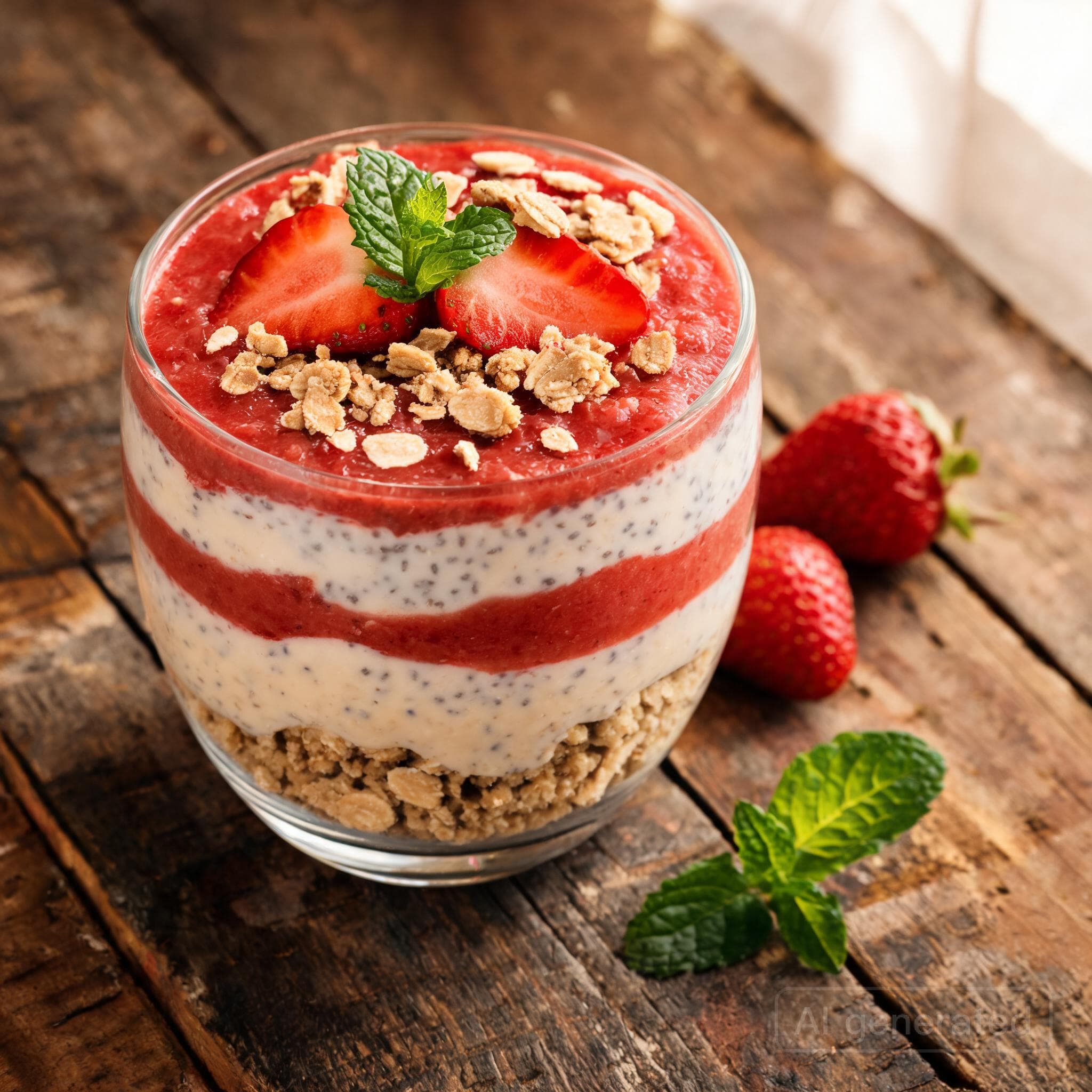 Erdbeer-Cheesecake Chia-Pudding