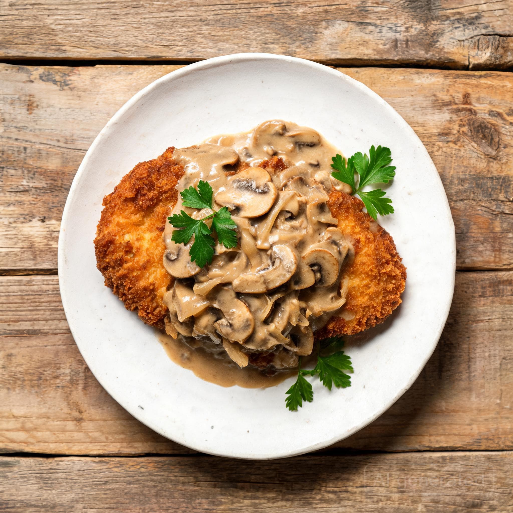 Jägerschnitzel mit Pilzrahmsoße