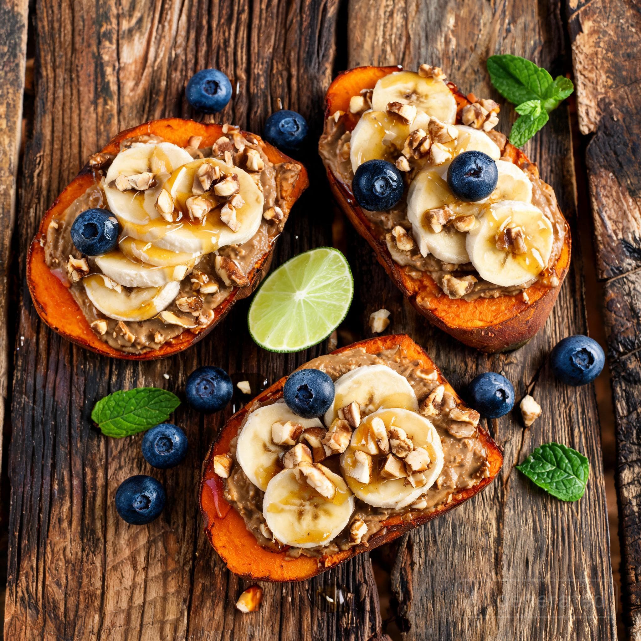 Süßkartoffel-Toasts mit Banane