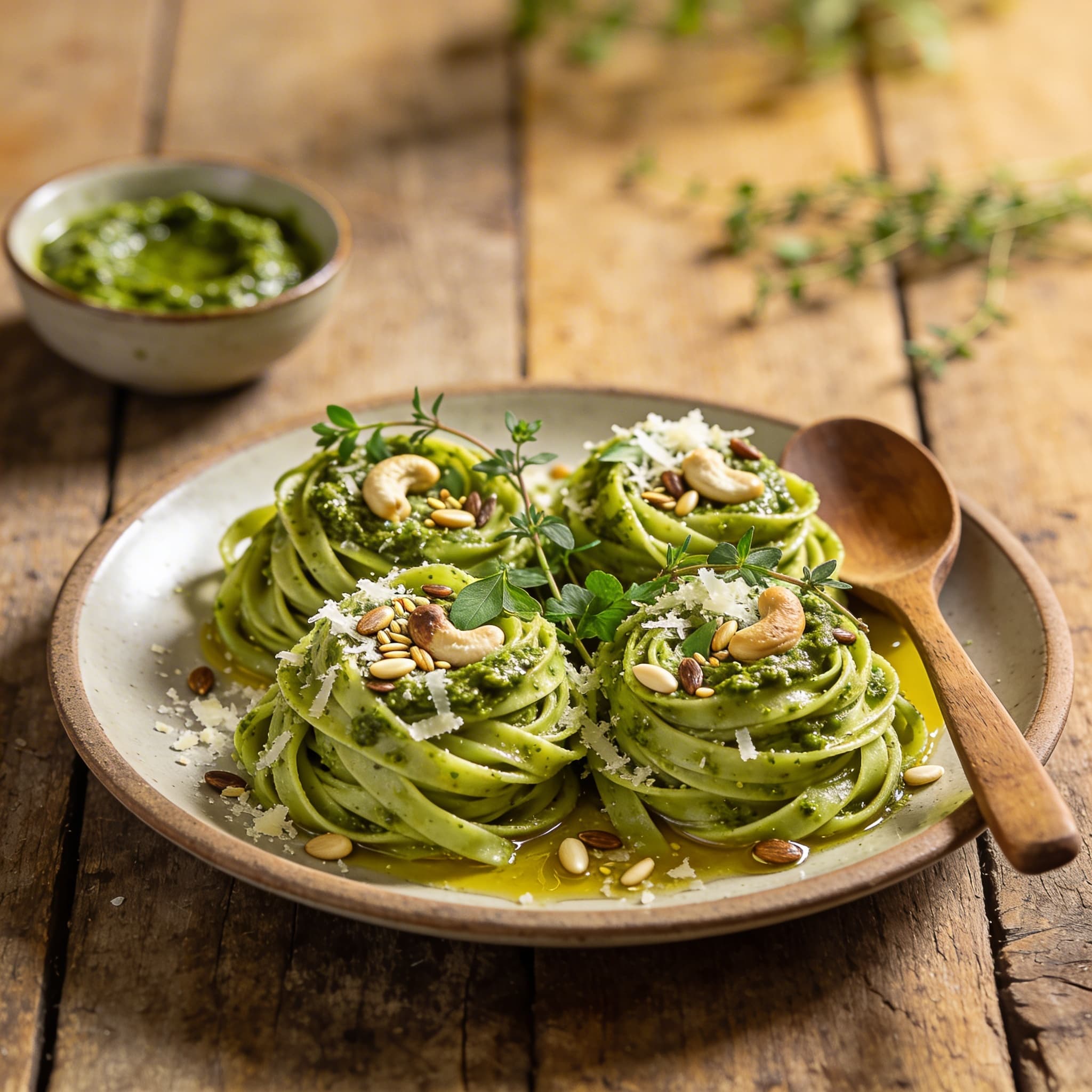 Feine Tagliatelle mit Bärlauchpesto