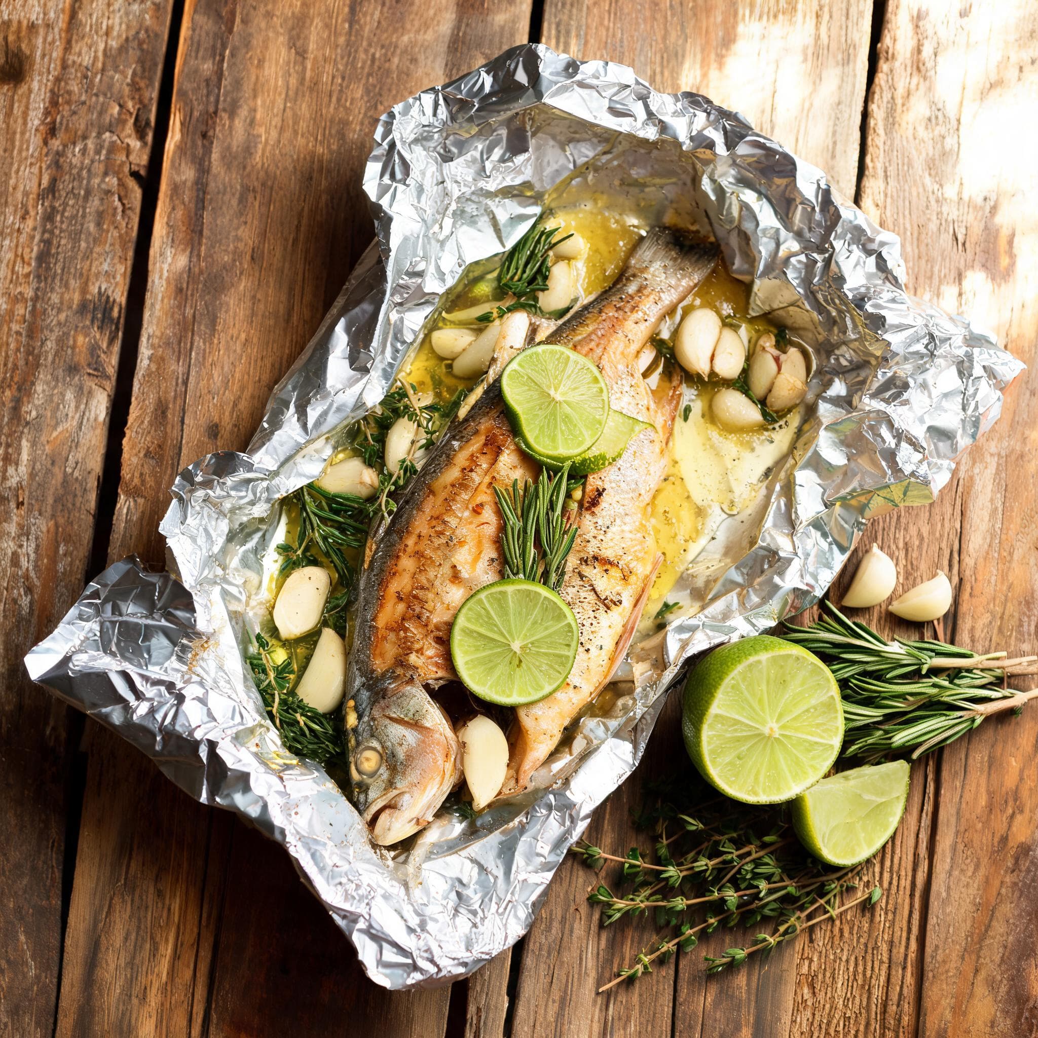 Grilled Trout in Foil