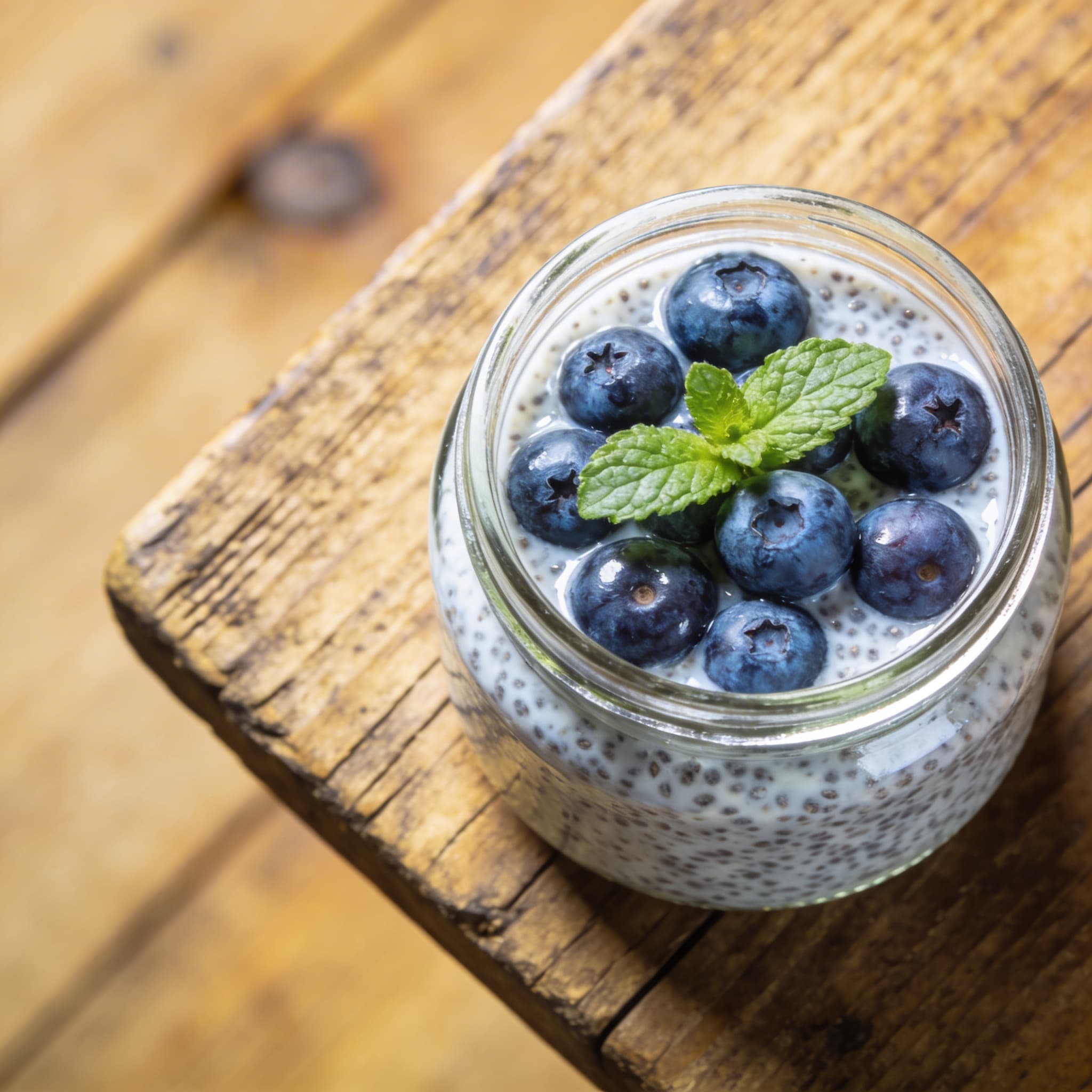 Chia-Pudding mit Blaubeeren