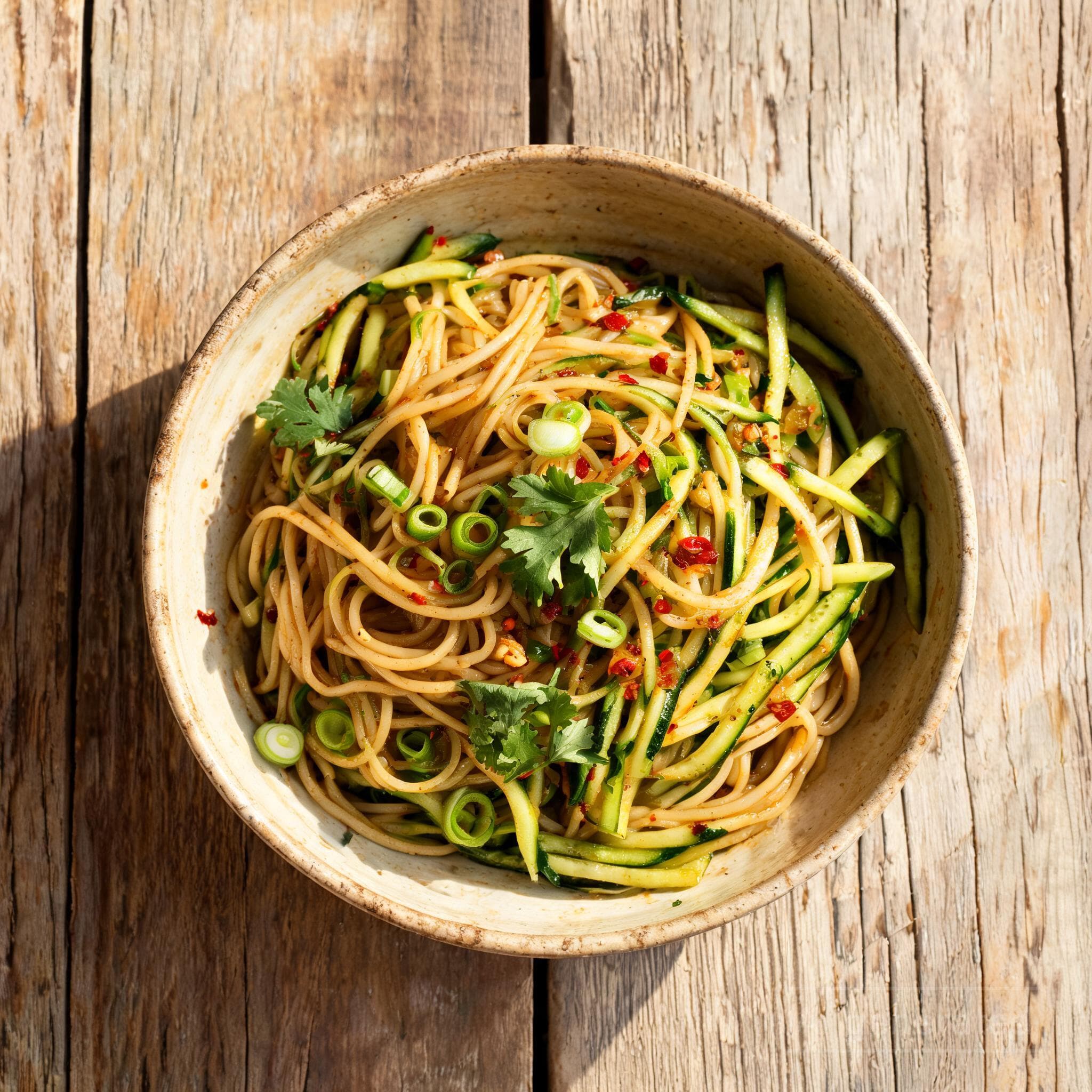 Asiatische Zucchininudeln mit Ingwer