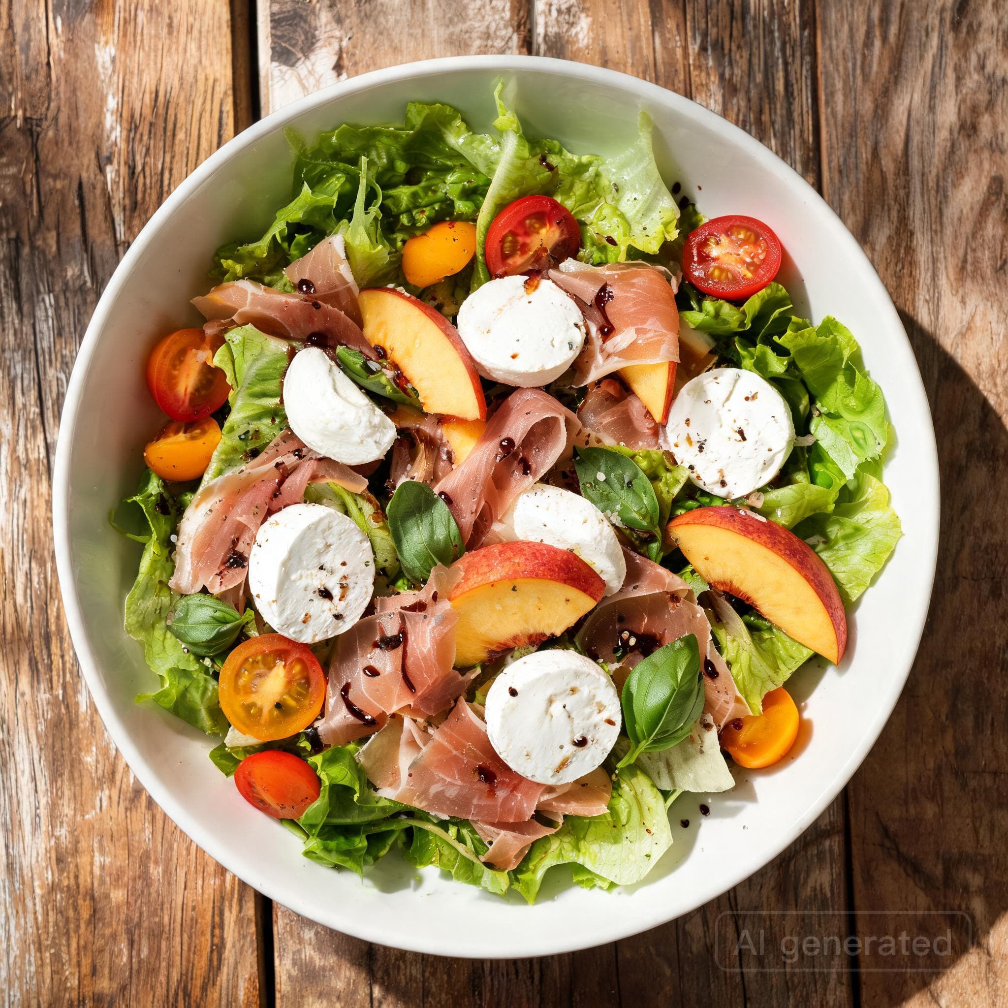 Frischer Nektarinen-Ziegenkäse-Salat