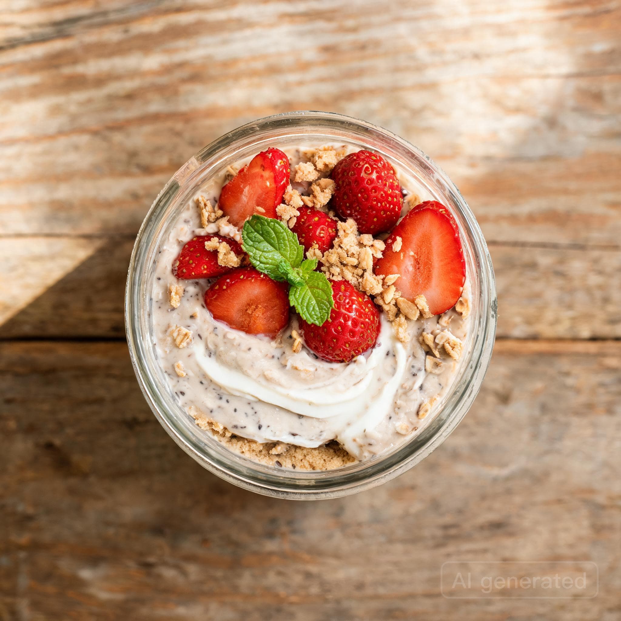 Erdbeer-Cheesecake Overnight Oats