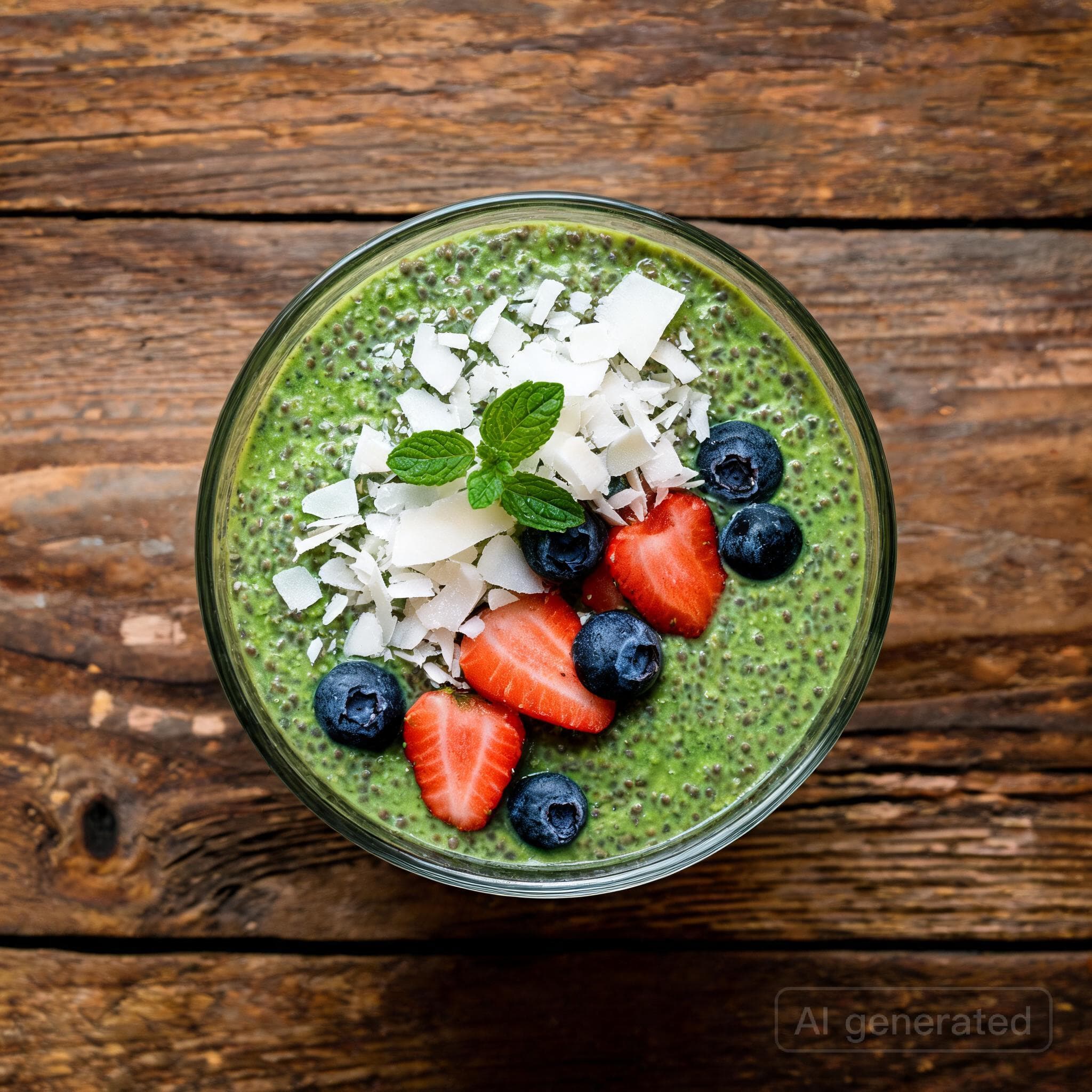 Matcha-Kokos-Chia-Pudding