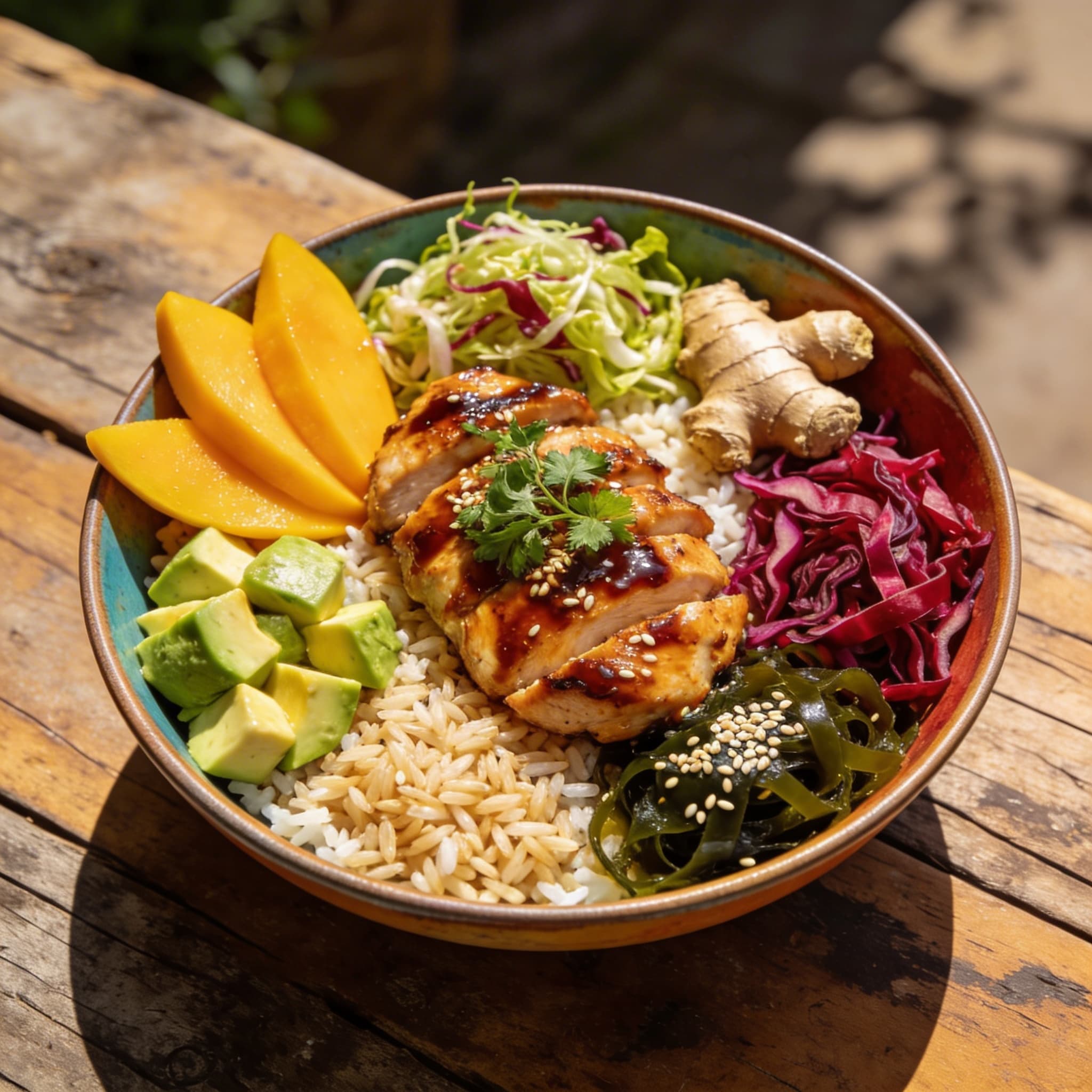 Teriyaki-Hähnchen mit Basmati-Bowl