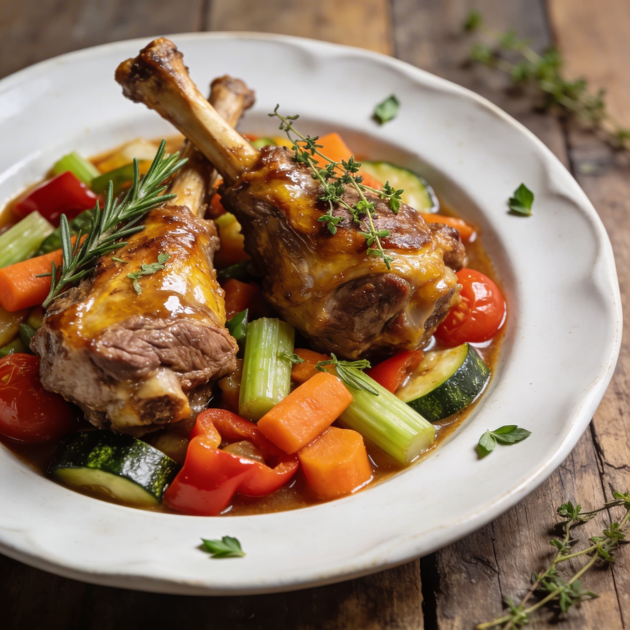 Geschmortes Osso Buco Gemüse