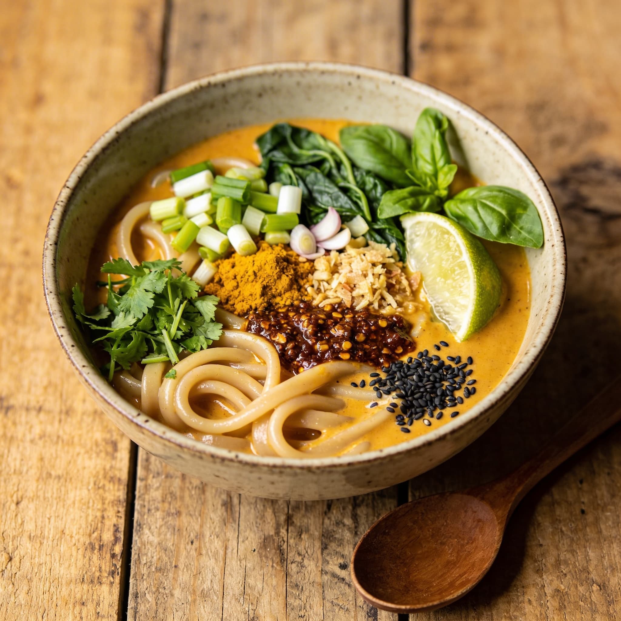 Cremige Kürbis-Curry-Udon